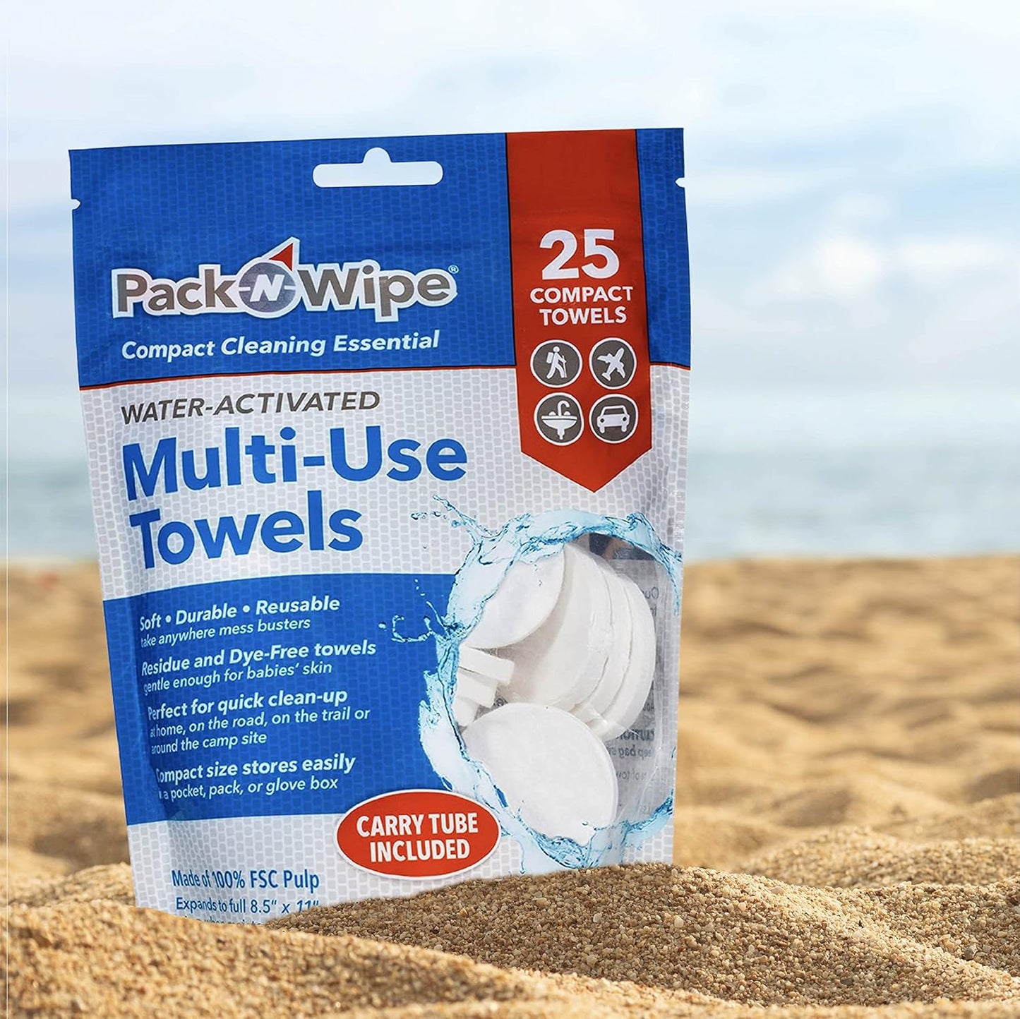 Disposable Compressed Towel Tablets - Absorbent, Durable & Reusable - Cleaning Cloths, Camping Towels, Soft, Eco-Friendly
