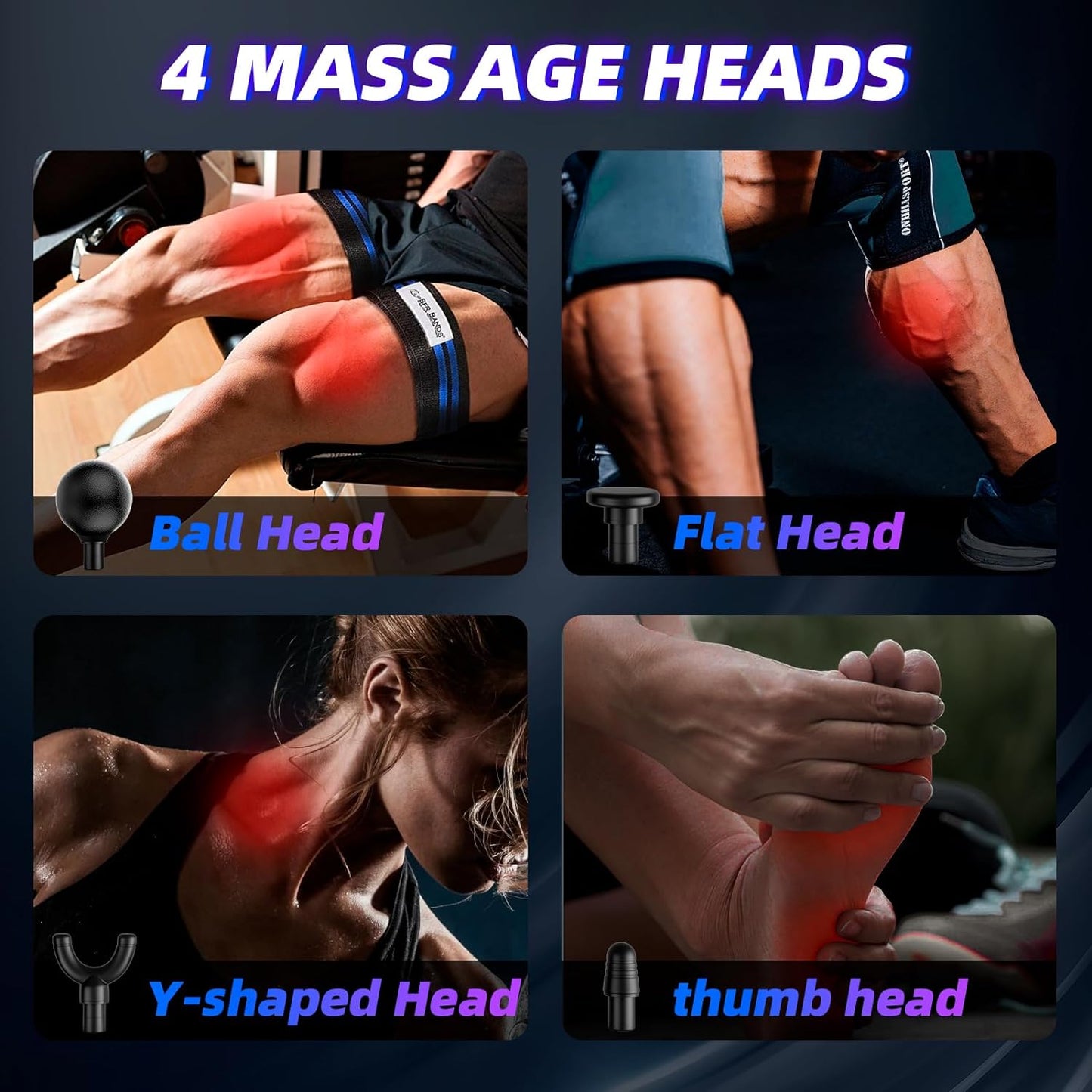 Portable Deep Tissue Massage Gun with 6 Speed Settings for Muscle Relaxation and Relief - Back