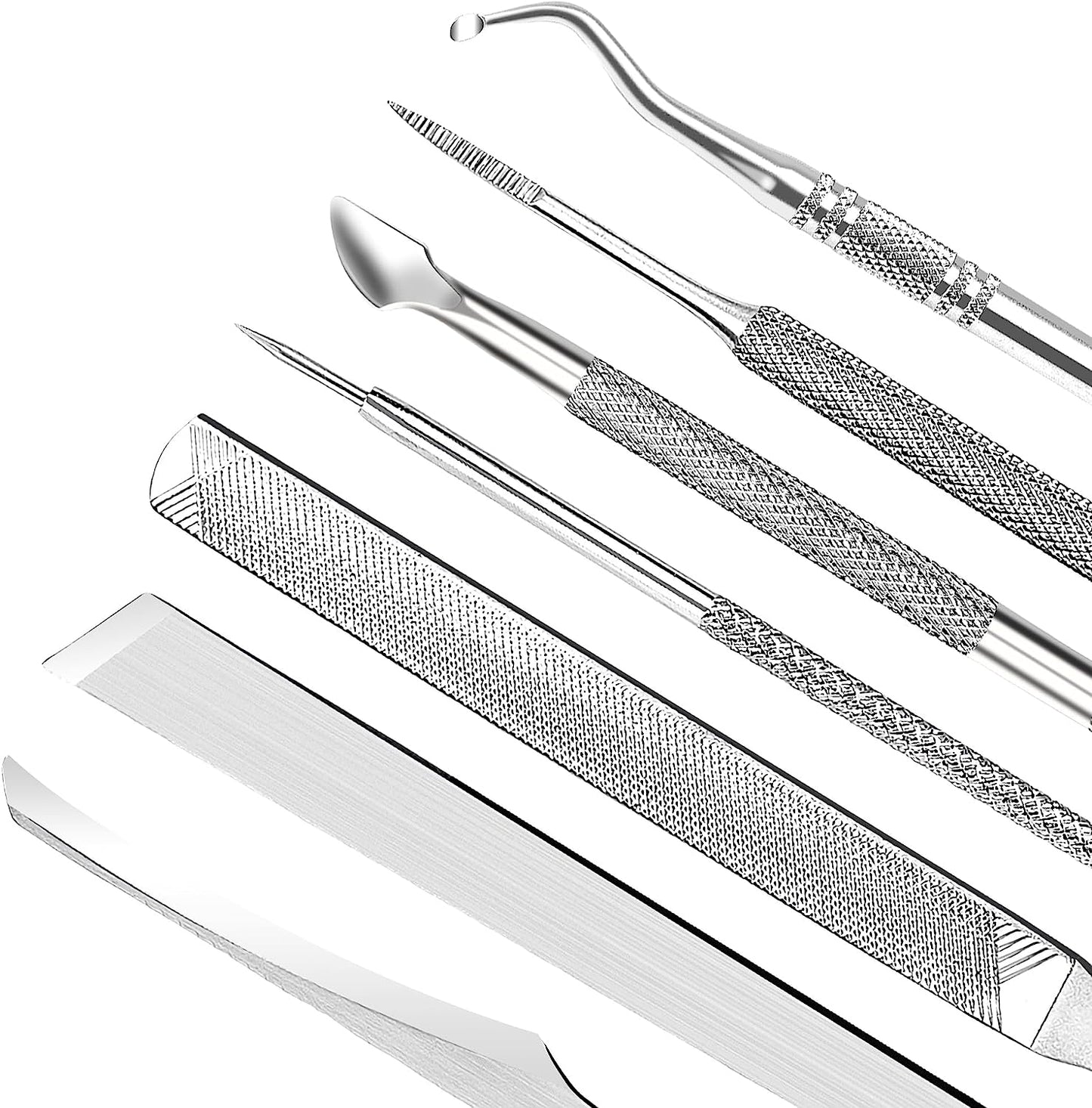 7-Piece Stainless Steel Ingrown Toenail Removal Kit with Under Nail Cleaner and Pedicure Tools