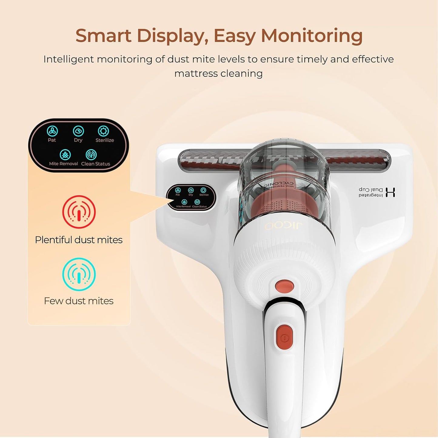Mattress Vacuum Cleaner, UV Bed Vacuum Cleaner 500W 13Kpa Strong Suction, High Heating Tech, Deep Cleaning Bed Vacuum for Sofa/Bed/Fabric Surface