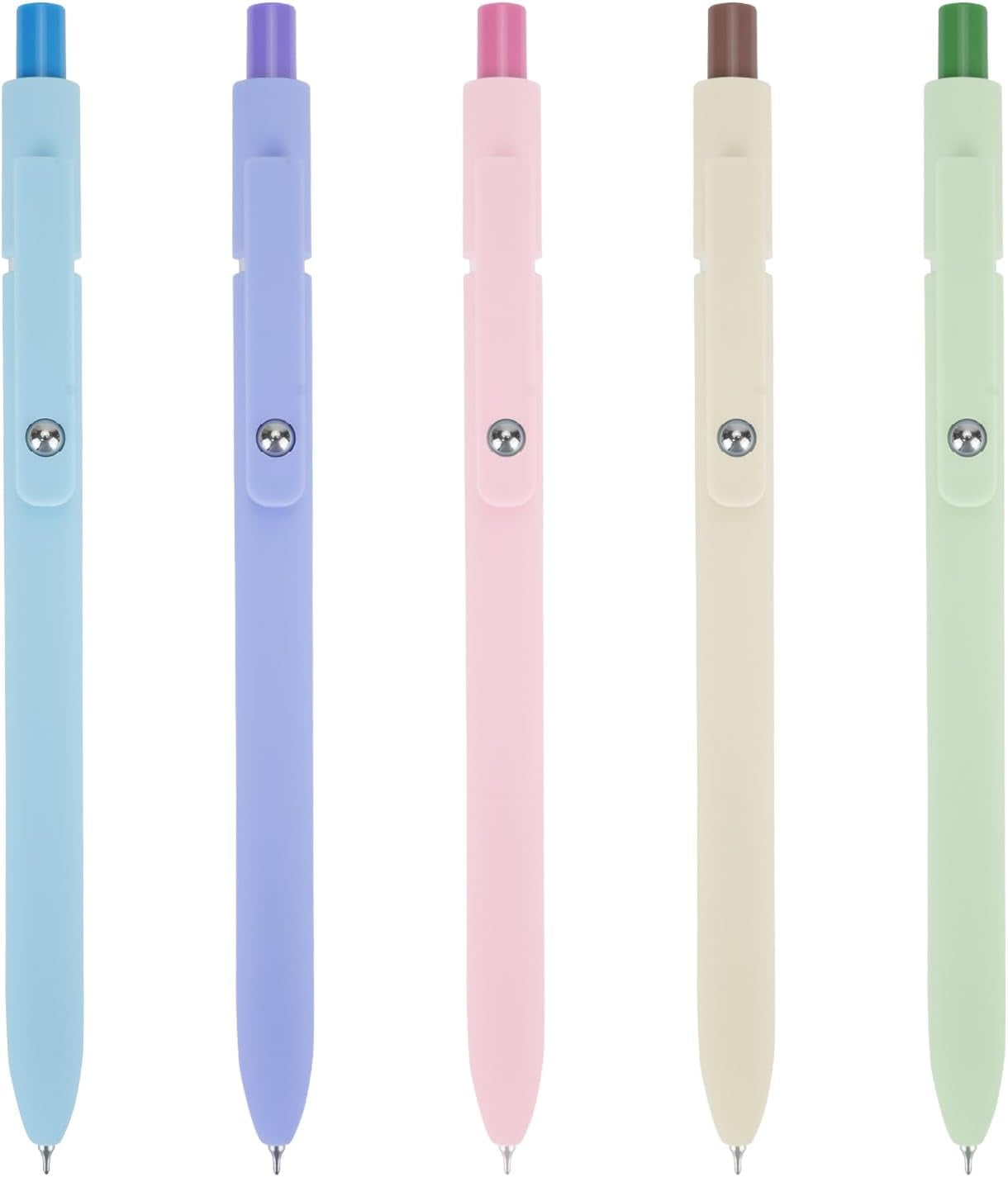 5 PCS Quick Dry Ink Pens, Gel Pens Fine Point Smooth Writing, Retractable 0.5 Mm Black Ink Pens, Rollerball Pens for Note Taking School Office Supplies, Cute Pens for Women Gifts(5Pens)