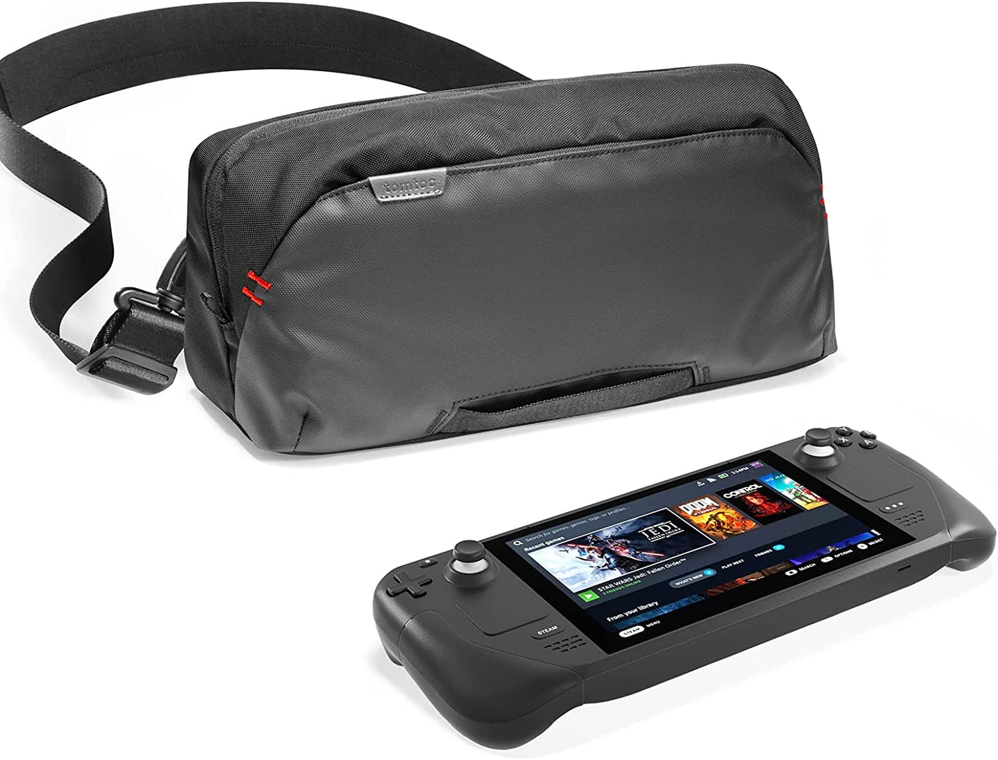 Portable Carrying Case for Steam Deck, Steam Deck OLED, Legion Go, and Asus ROG Ally - Protective Shoulder Bag with Storage Pockets