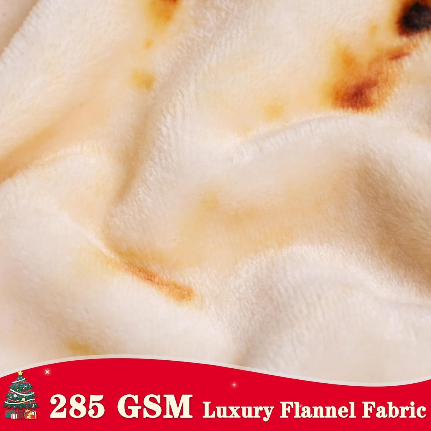 Burritos Tortillas Blanket 2.0 Double Sided 71 Inches, Throw Blankets, 285 GSM Novelty Soft Flannel Taco Blanket (Yellow Blanket-Double Sided)