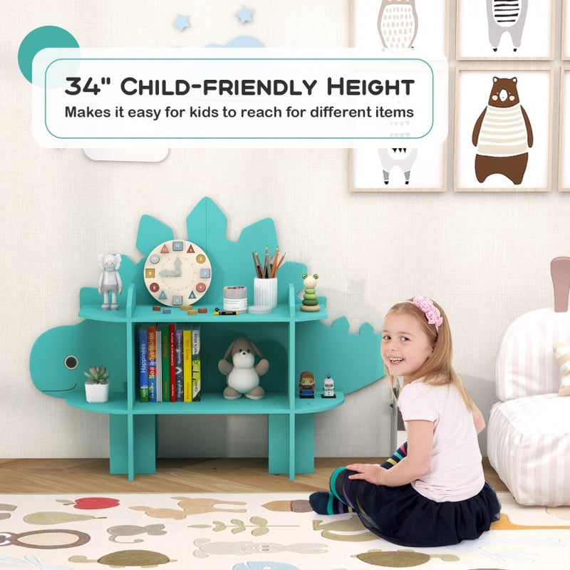 Children's Bookcase and Toy Storage Organizer with Open Shelves
