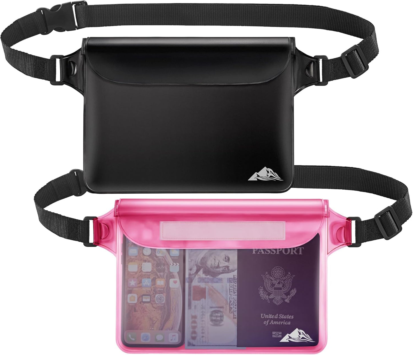 2-Pack Waterproof Pouch - Touch Sensitive Screen and Adjustable Waist Strap | Protect Your Phone and Valuables During Water Activities |