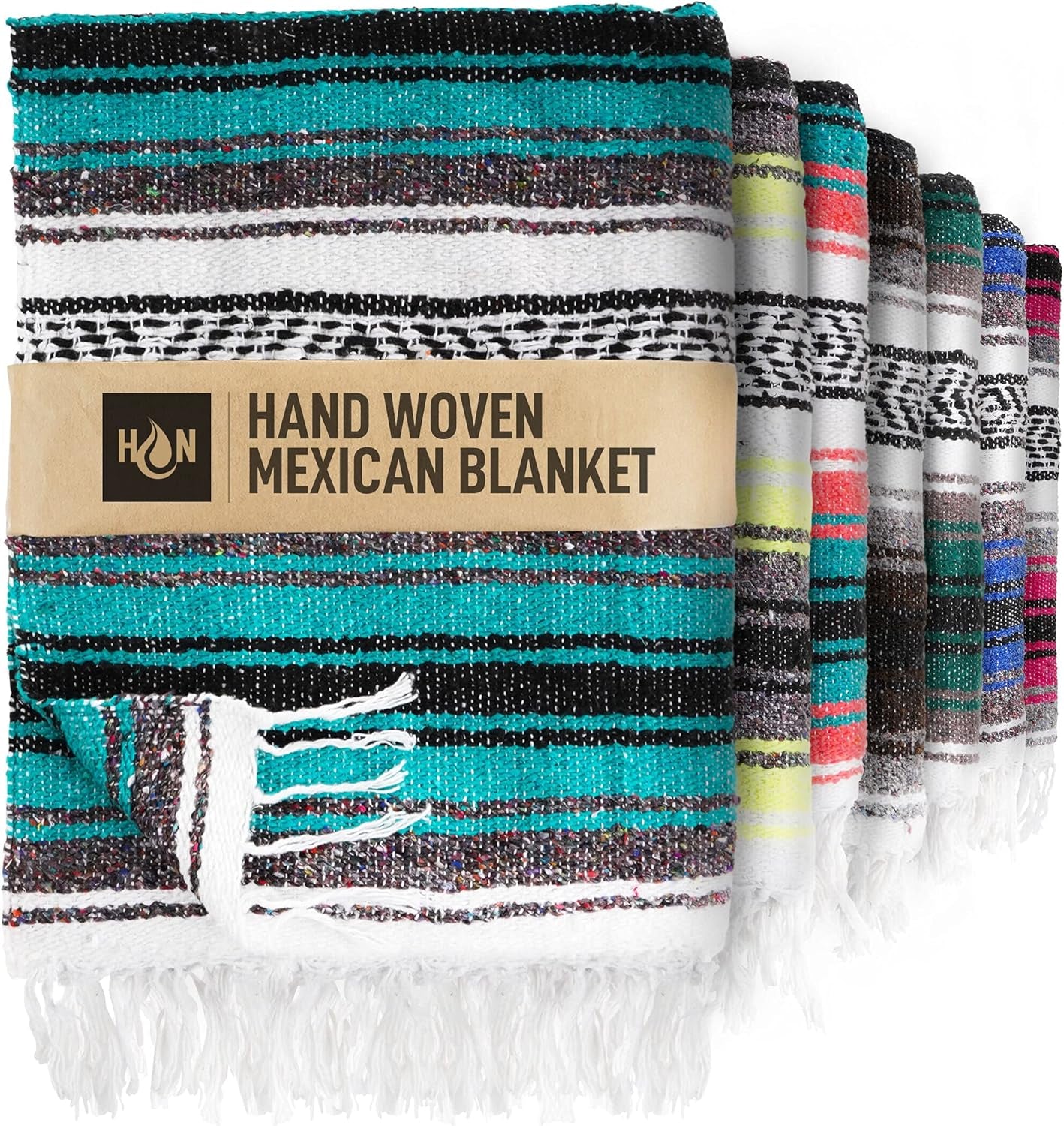 Extra Large Mexican Blanket (70"X50") - Handwoven Yoga Blanket, Serape Blanket - Outdoor Blanket