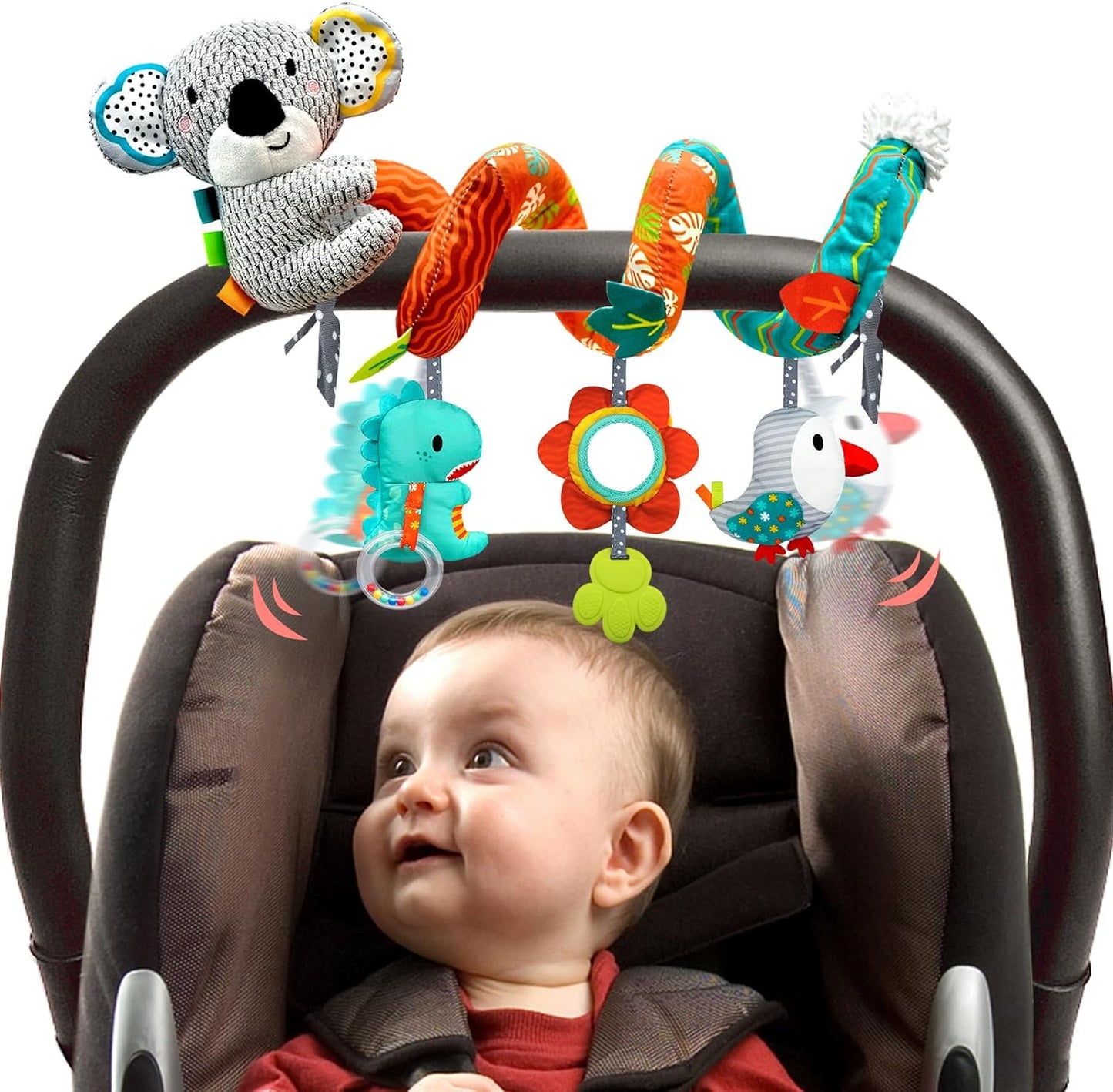 Infant Car Seat and Stroller Toys for Newborns, Suitable for 0-3 Months, Gray