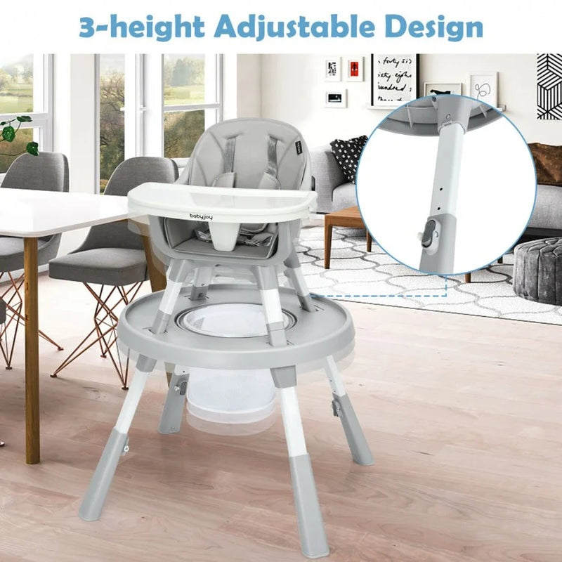 6-in-1 Adjustable Height Baby High Chair and Activity Center