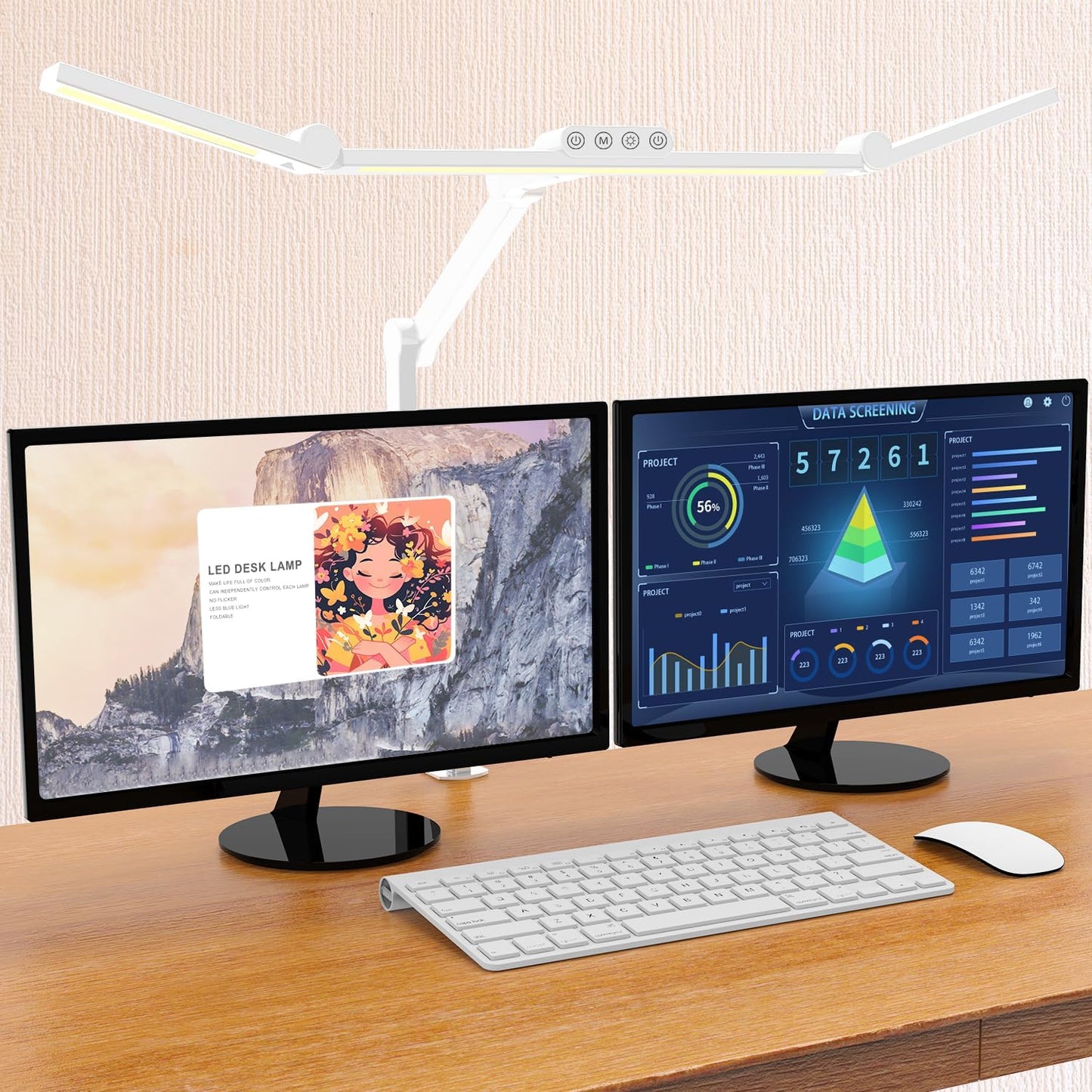 LED Desk Lamp with Clamp - Architect-Style Lighting for Home Office, 24W Ultra Bright with Auto Dimming and Stepless Brightness Control