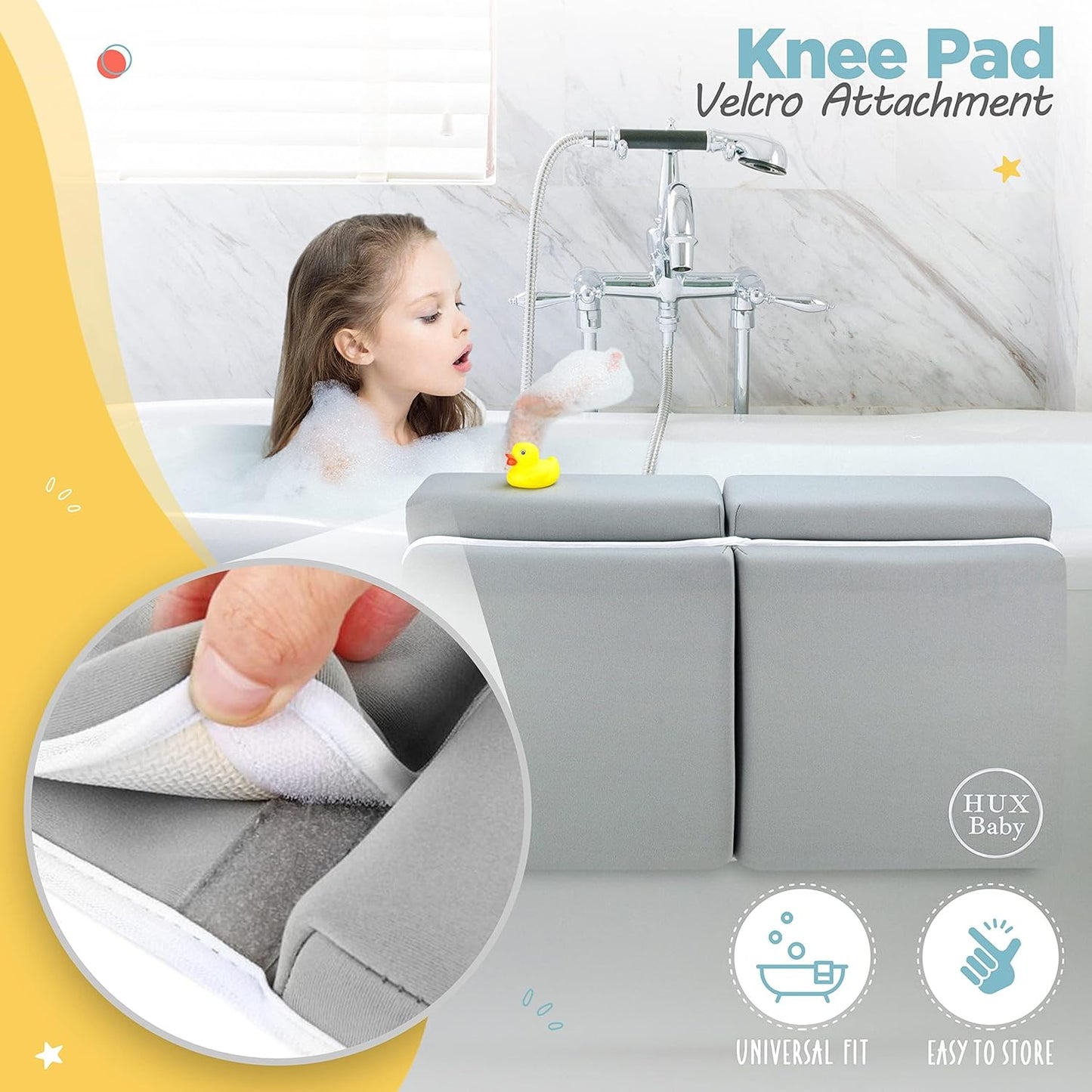 Professional Baby Bath Kneeler and Elbow Rest Pad Set with Bath Mat Accessories
