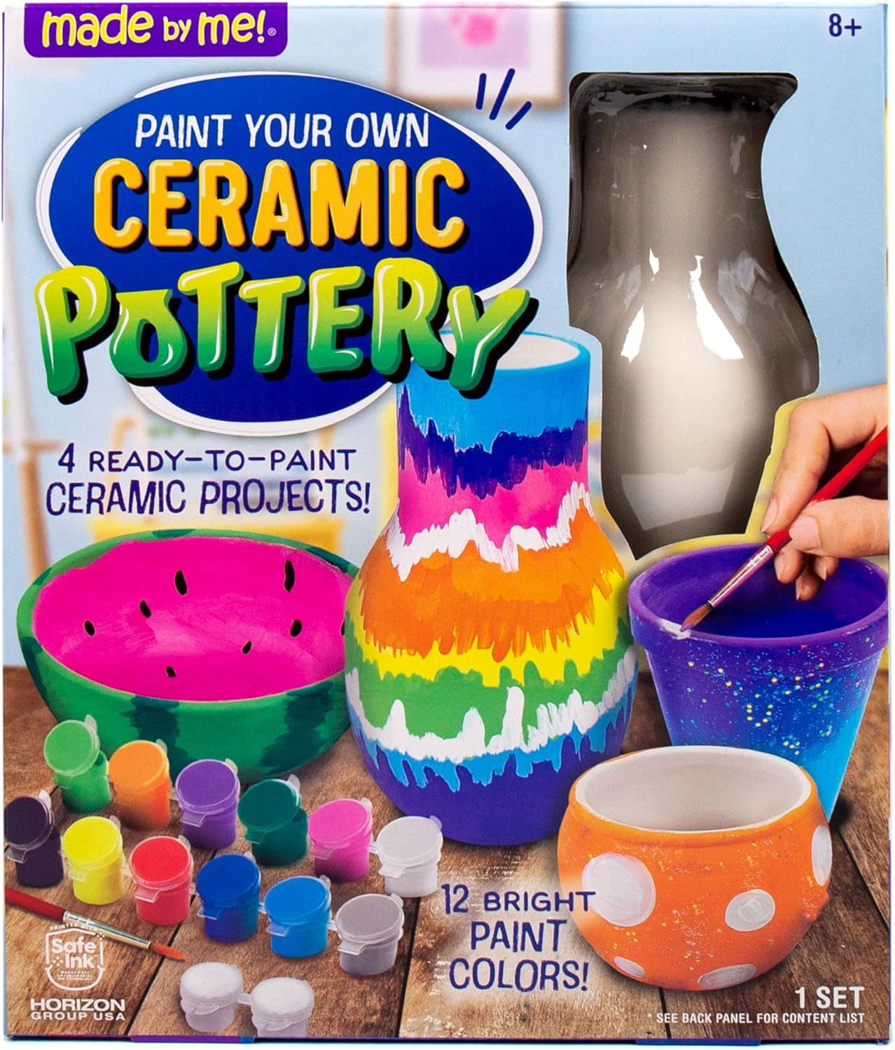 Paint Your Own Ceramic Pottery, Fun Ceramic Painting Kit for Kids, Paint Your Own Ceramic Pottery Dish, Flower Pot, Vase & Bowl, Great Staycation Activity for Kids