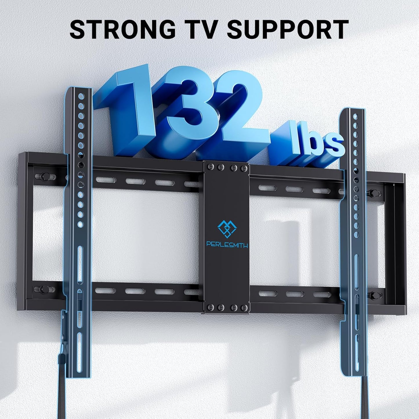 Fixed TV Wall Mount Bracket - 32-82 Inch LED, LCD, OLED Flat Screen - Compatible -16”-24” Wood Studs, Supports Up to 132 lbs,