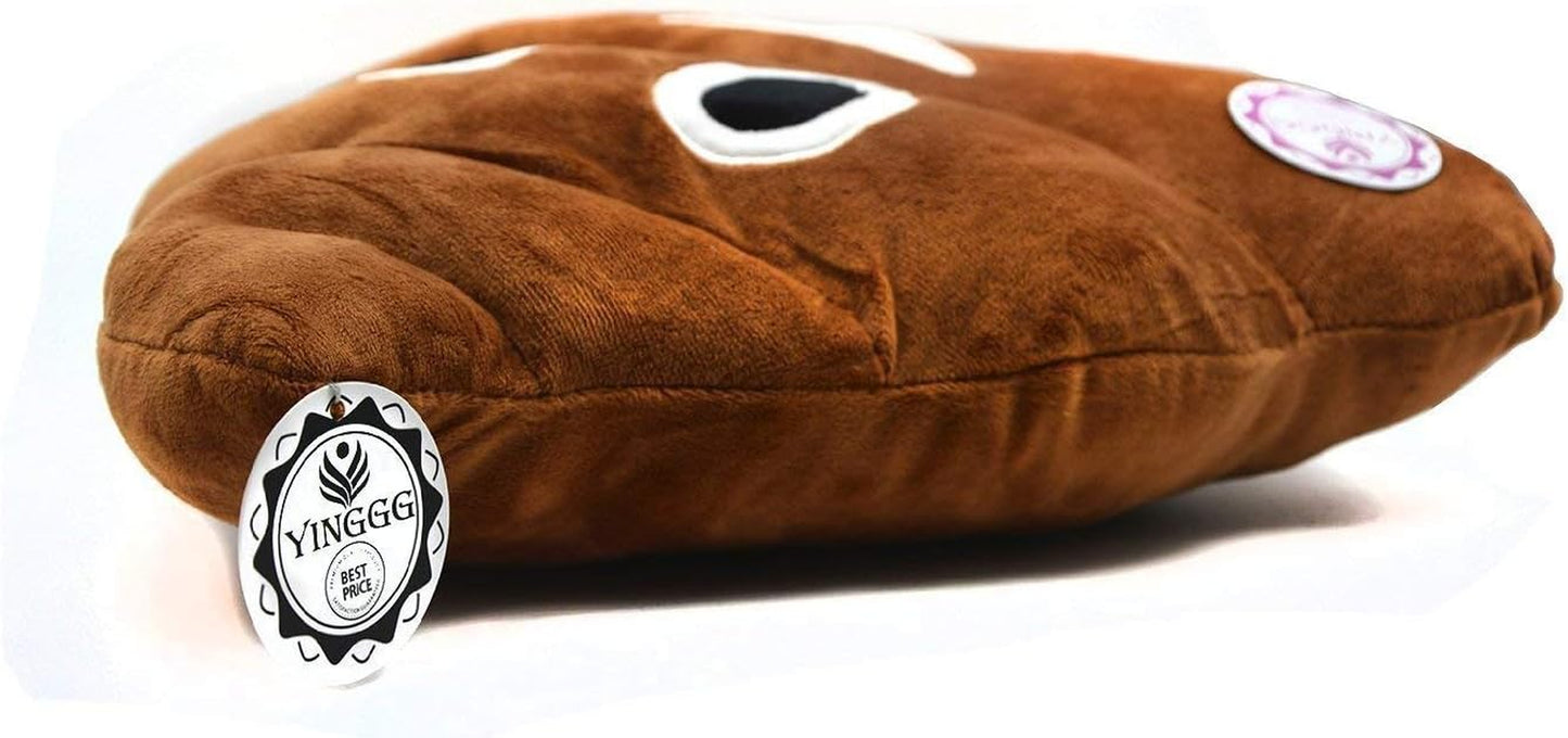 Round Triangle Emotion Cushion - Cute Decorative Stuffed Toy in Brown