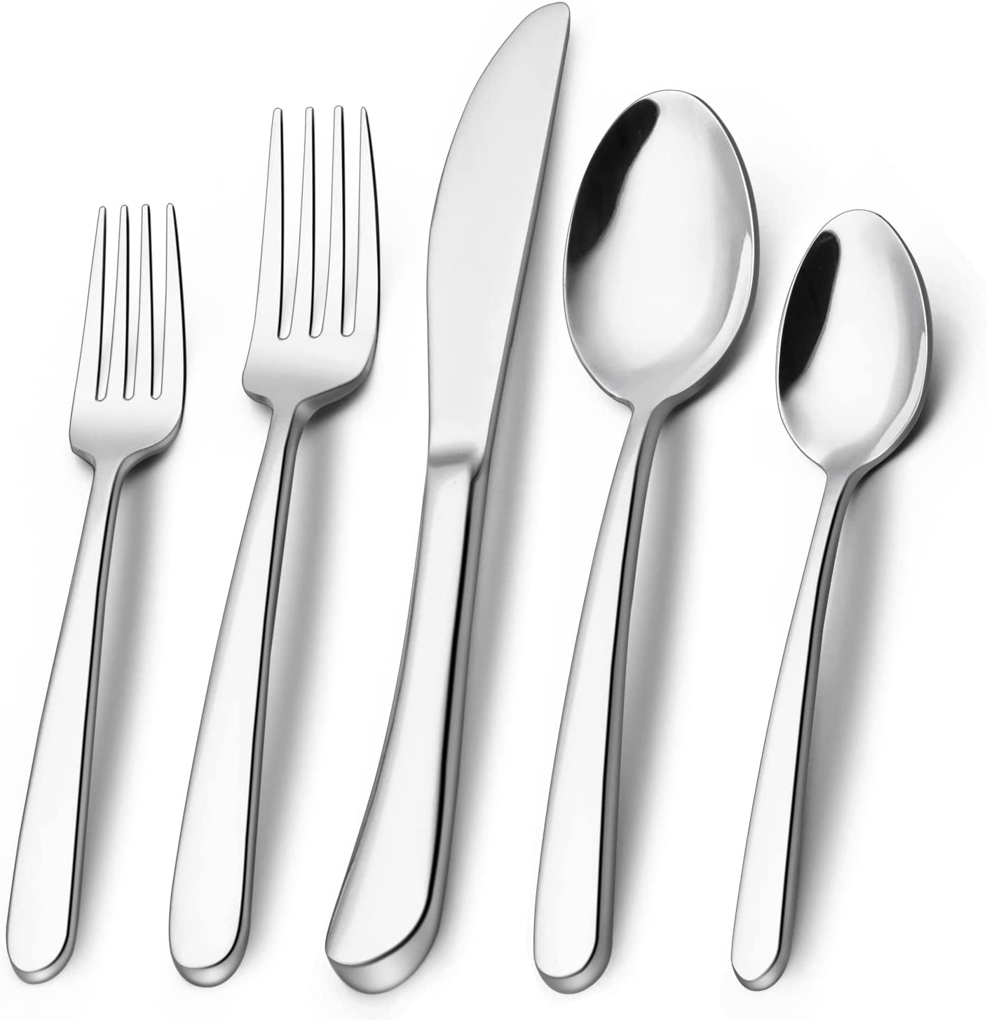 40-Piece Heavy-Duty Stainless Steel Flatware Set for 8, Food-Grade Tableware Cutlery, Dishwasher Safe with Mirror Finish