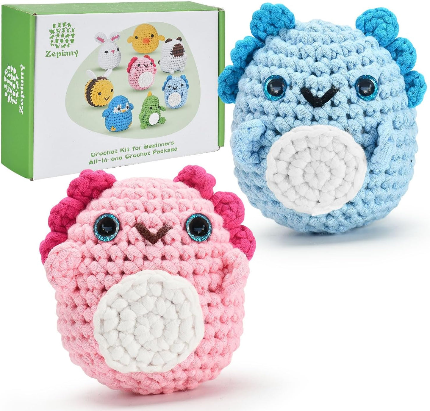 Beginner's Crochet Animal Kit with Step-by-Step Video Tutorials - Ideal Gift for Birthdays for Kids and Adults