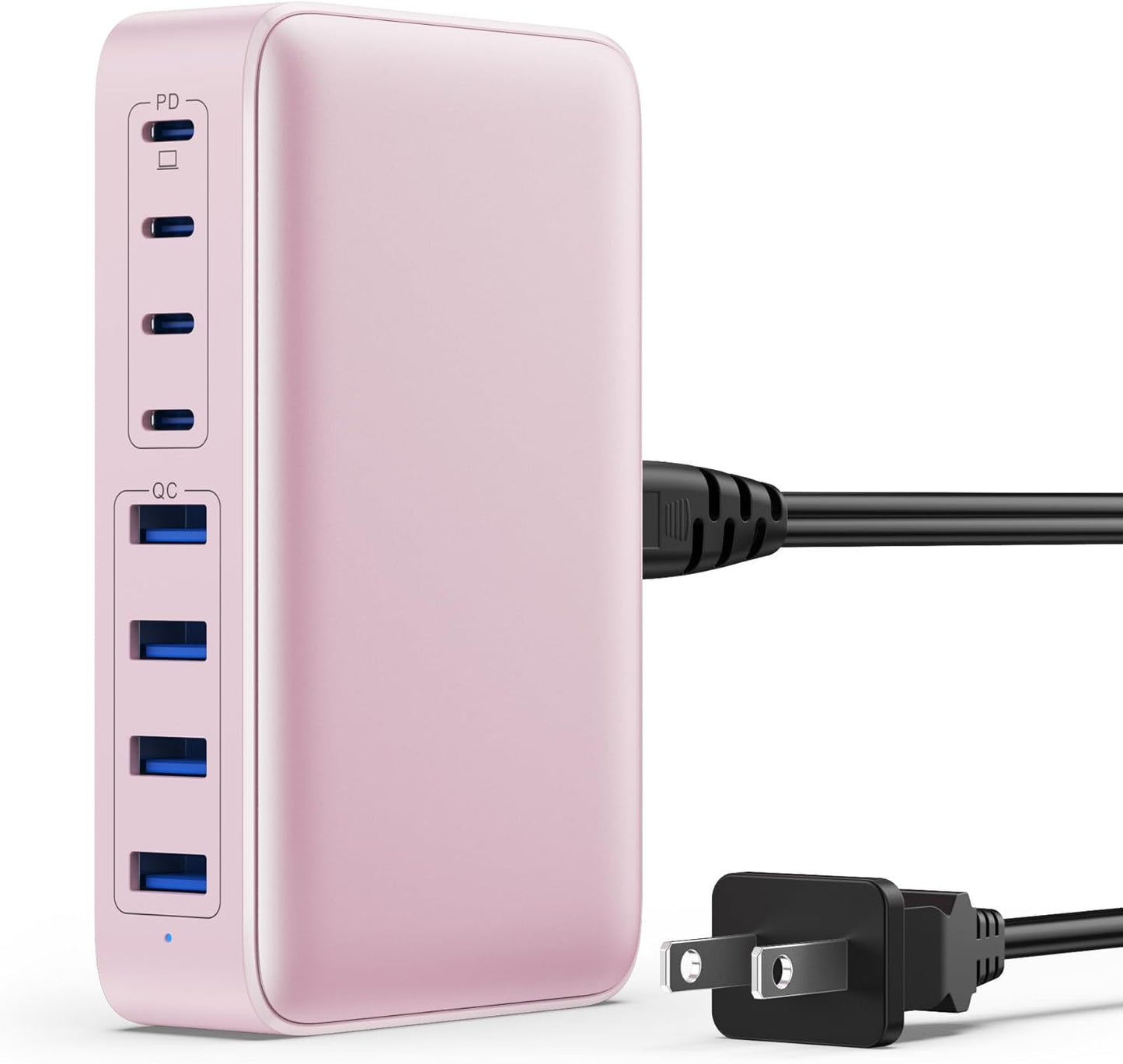 200W USB-C Fast Charging Station with 8 Ports, GaN III Technology, 65W Laptop Charger Adapter - Black