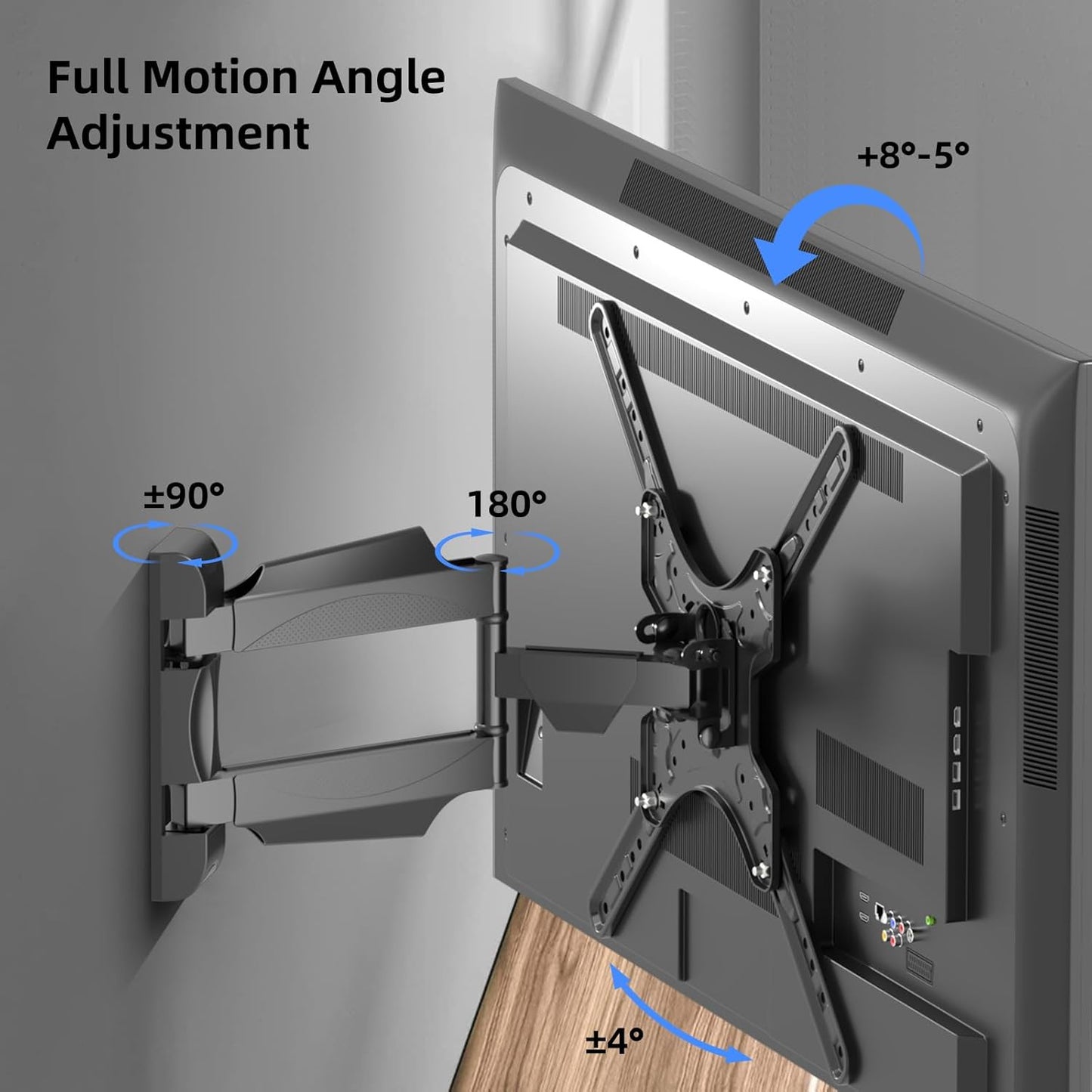 Adjustable TV Wall Mount with Swivel and Tilt Function for 32-55 Inch TVs up to 70 lbs, VESA 400x400 mm