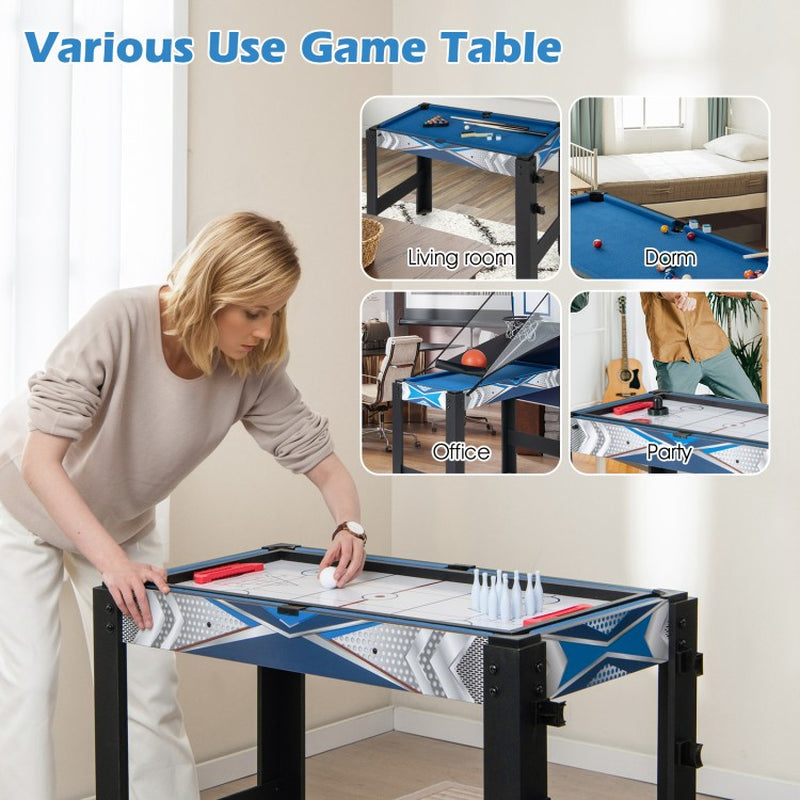 6-in-1 Multi-Game Table: Basketball, Billiards, Ping Pong, Hockey, and Shuffleboard
