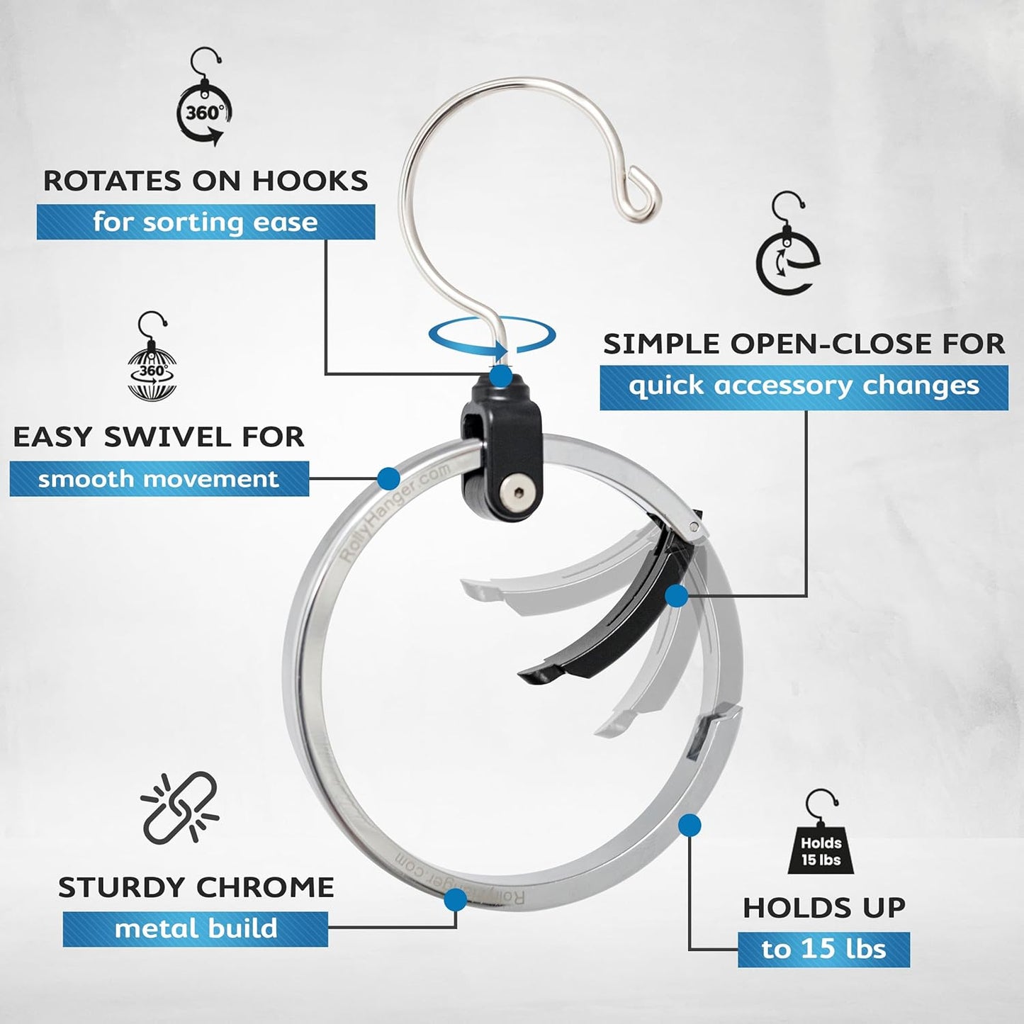Multipurpose Closet Hanger Organizer - Efficient Space Saver for Belts, Hats, Ties, Scarves, Purses, and More