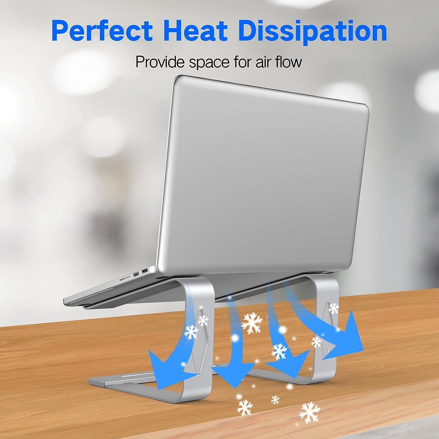 Metal Laptop Stand for Desk - Removable and Ventilated Riser Compatible with 10-15.6” Laptops