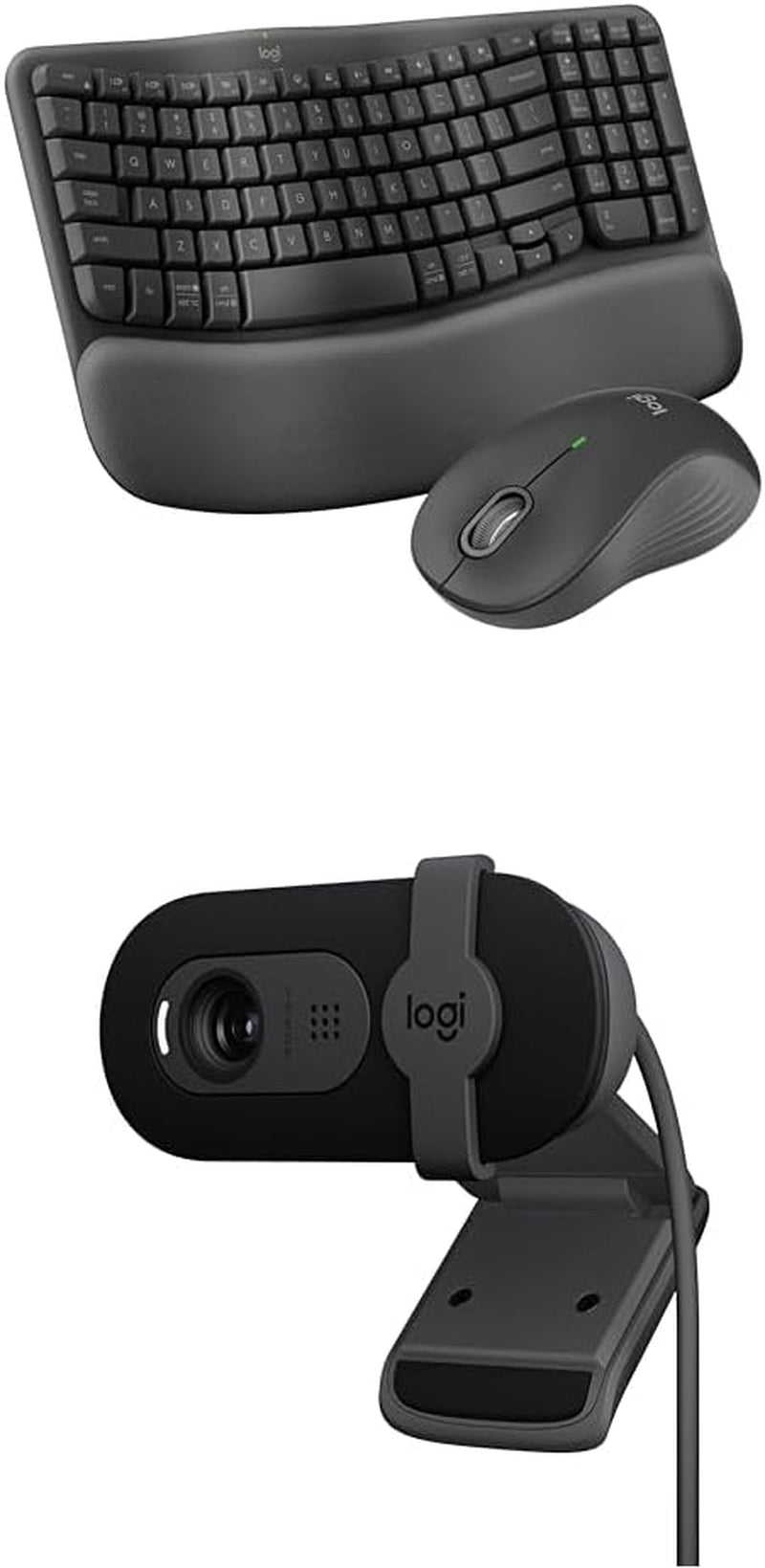 Wireless Ergonomic Keyboard and M550 L Wireless Mouse Combo - Bluetooth and Logi Bolt Compatible, Multi-OS Support