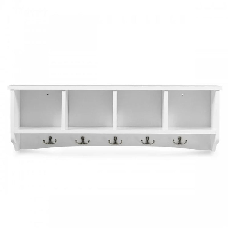 Wall-Mounted Entryway Shelf and Coat Rack Storage Solution