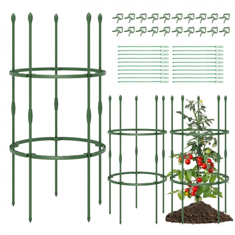 3-Pack Garden Trellis Plant Support Stands, 40/60 Inches Tall with Clips and Ties
