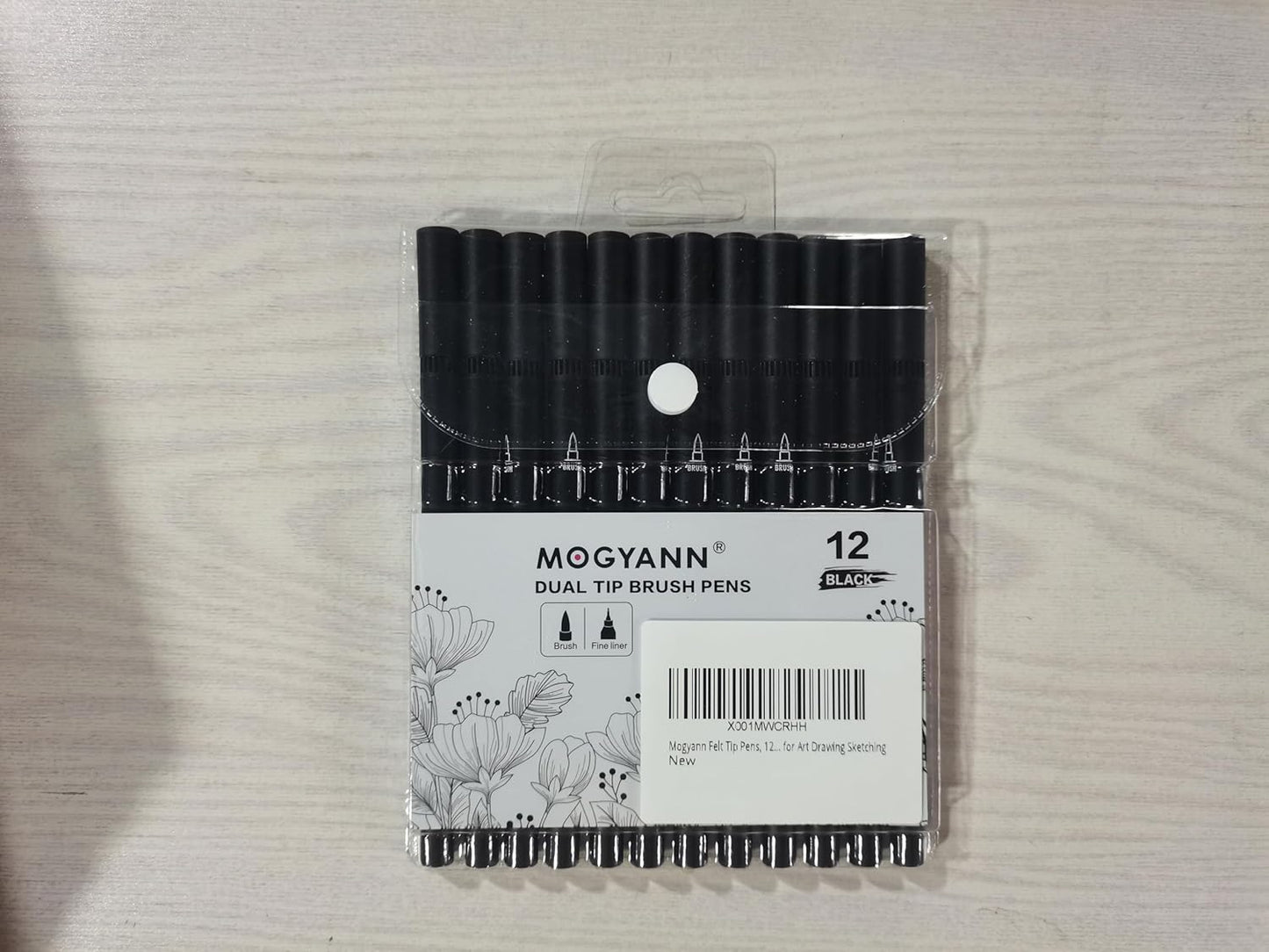 Dual Brush Pens Set - 12 Pack Black Markers for Art Drawing and Sketching