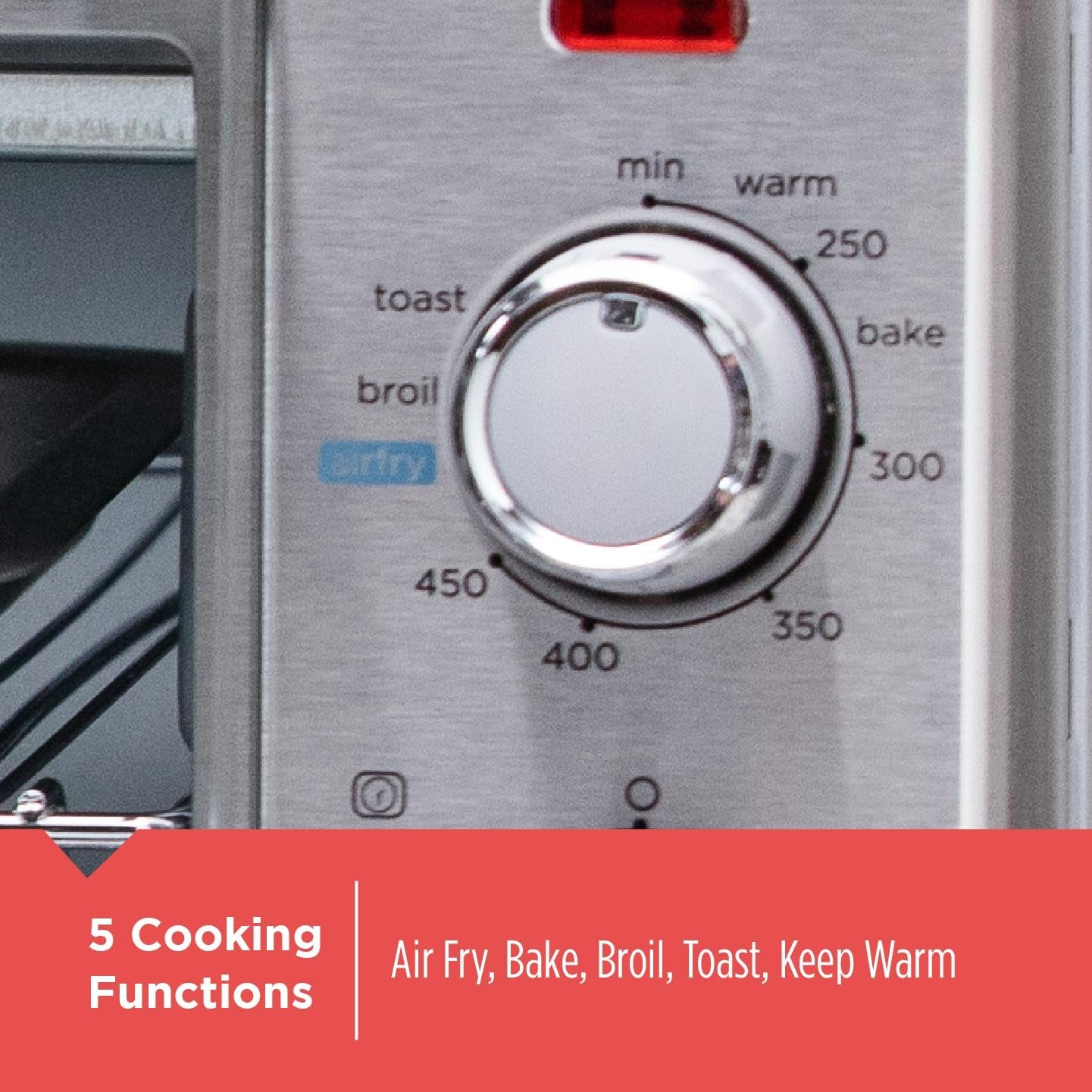 Crisp 'N Bake Air Fry Toaster Oven - Accommodates 12" Pizza, Silver Finish