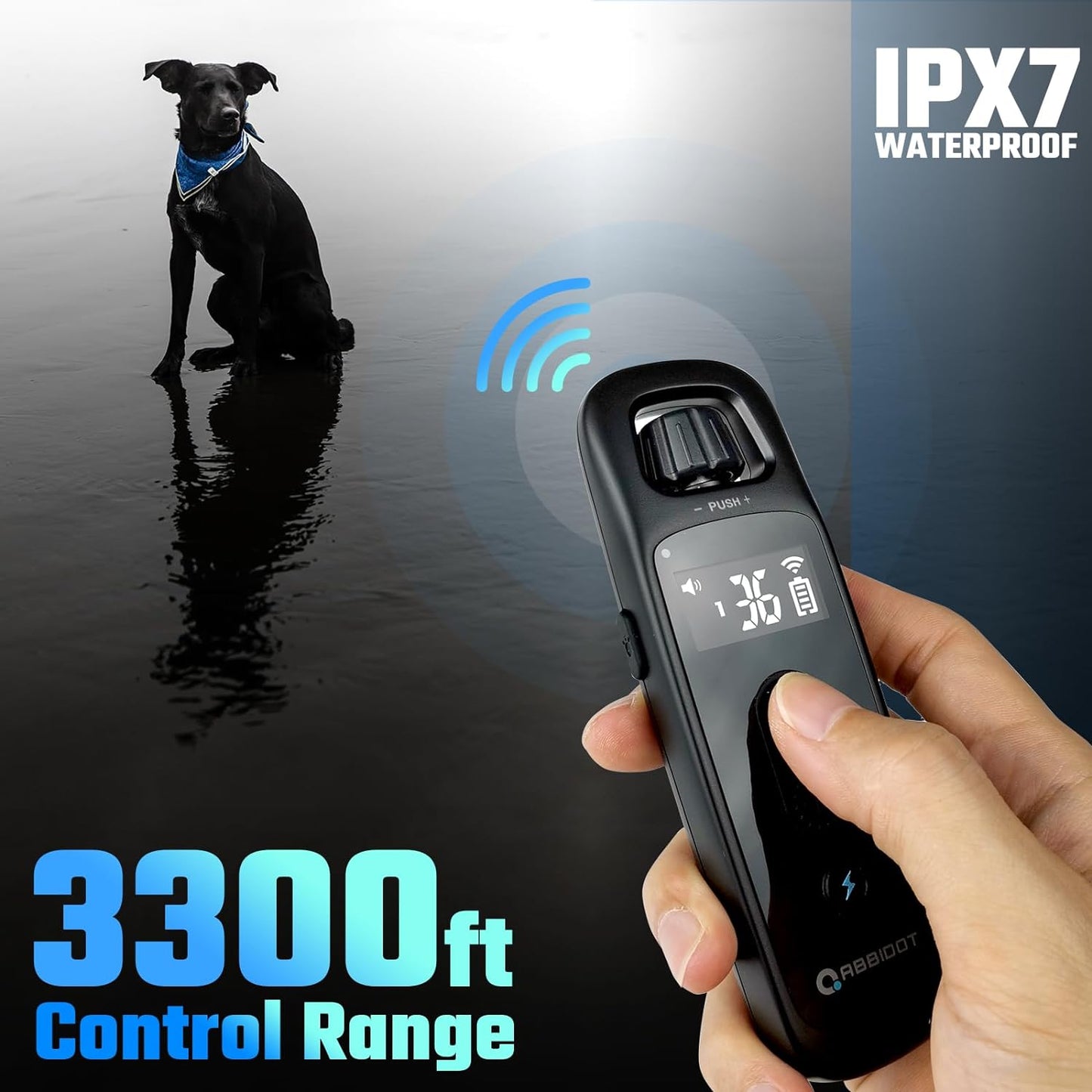 3300 Ft Remote Dog Training Collar - 5 Training Modes, 88 Levels, Waterproof Design - Small, Large Dogs (15-120 lbs)