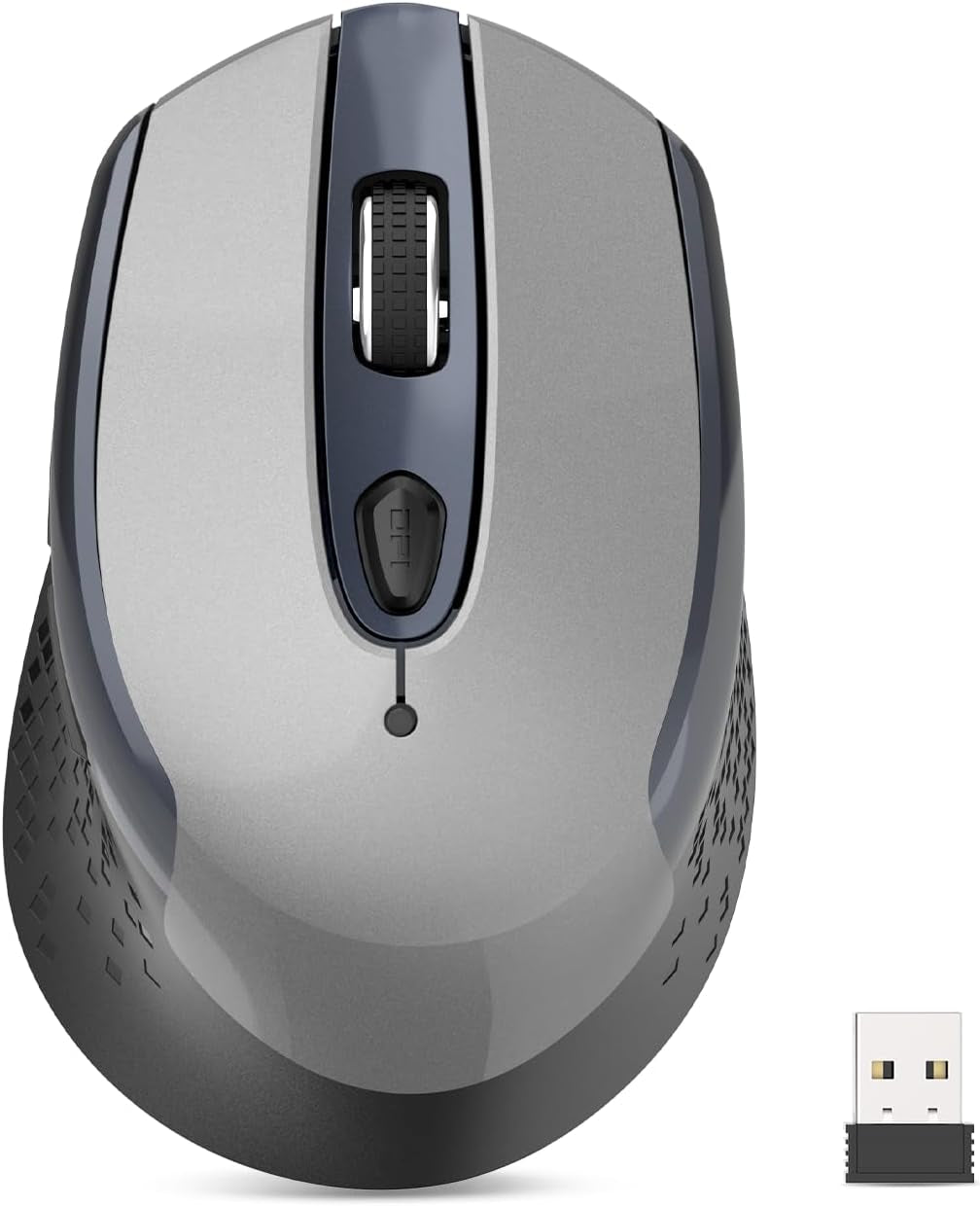 Ergonomic Wireless Mouse for Laptops - 2.4G Silent Optical USB Mouse with 6 Buttons, 3 Adjustable DPI Levels (White)
