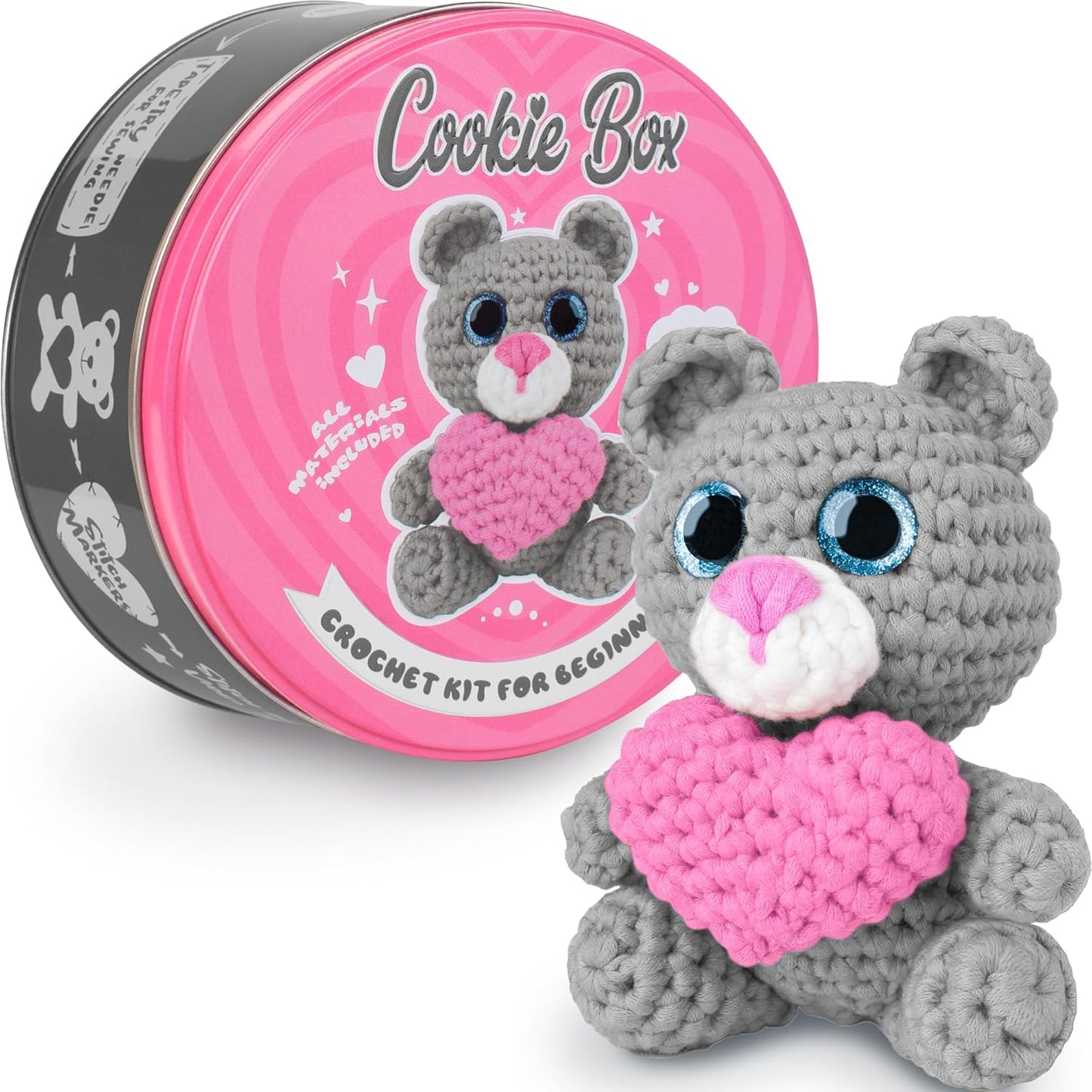 Crochet Kit for Beginners - Learn to Crochet Amigurumi Stuffed Animals - Gift - for Kids (14+) and Adults - Beginner-Friendly Yarn - Stitch-By-Stitch Video Tutorial - Turtle Hugo