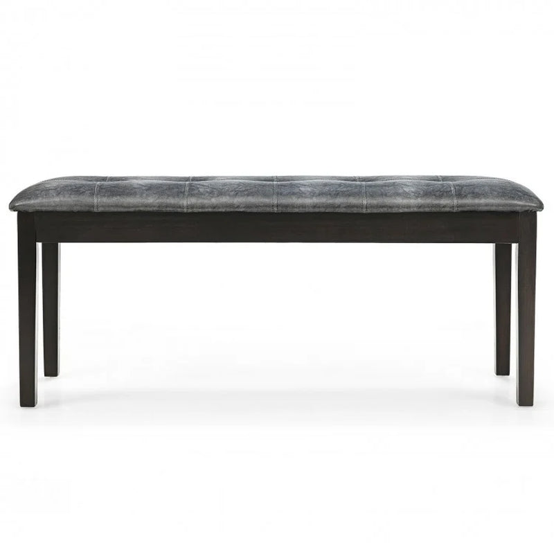 Upholstered PU Leather Dining Room Bench in Traditional Style