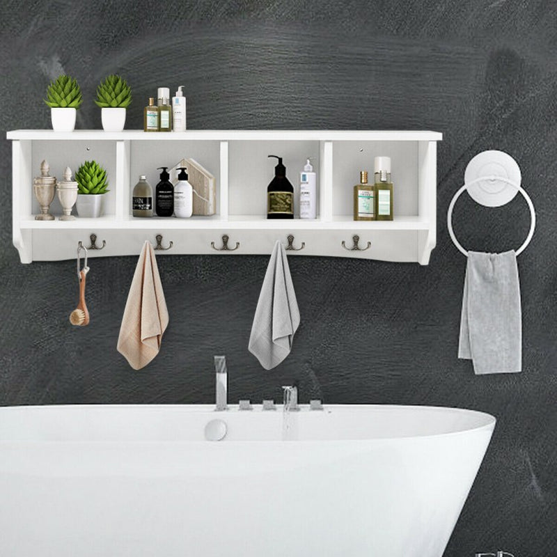 Wall-Mounted Entryway Shelf and Coat Rack Storage Solution