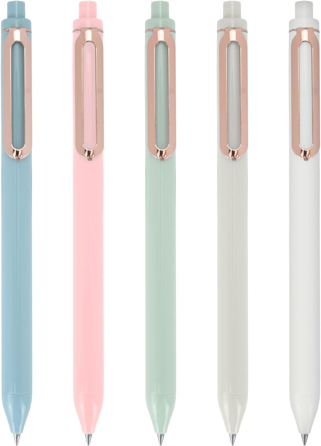 5 PCS Quick Dry Ink Pens, Gel Pens Fine Point Smooth Writing, Retractable 0.5 Mm Black Ink Pens, Rollerball Pens for Note Taking School Office Supplies, Cute Pens for Women Gifts(5Pens)