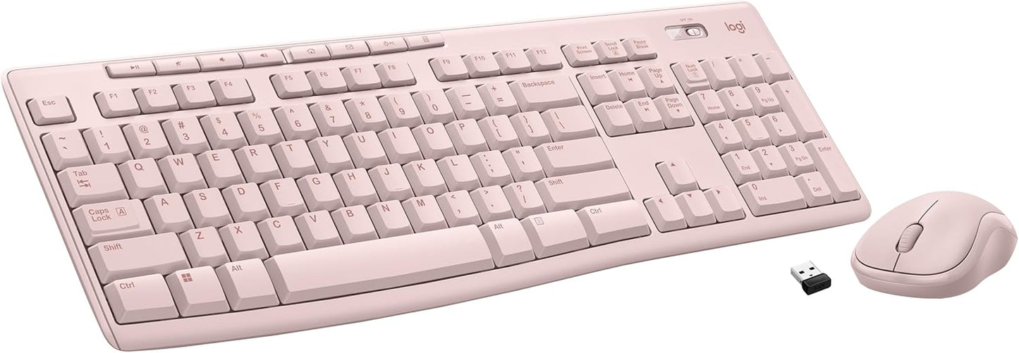 Wireless Keyboard and Mouse Combo for Windows - 2.4 GHz Connectivity, Compact Design, 8 Multimedia and Shortcut Keys, 2-Year Battery Life