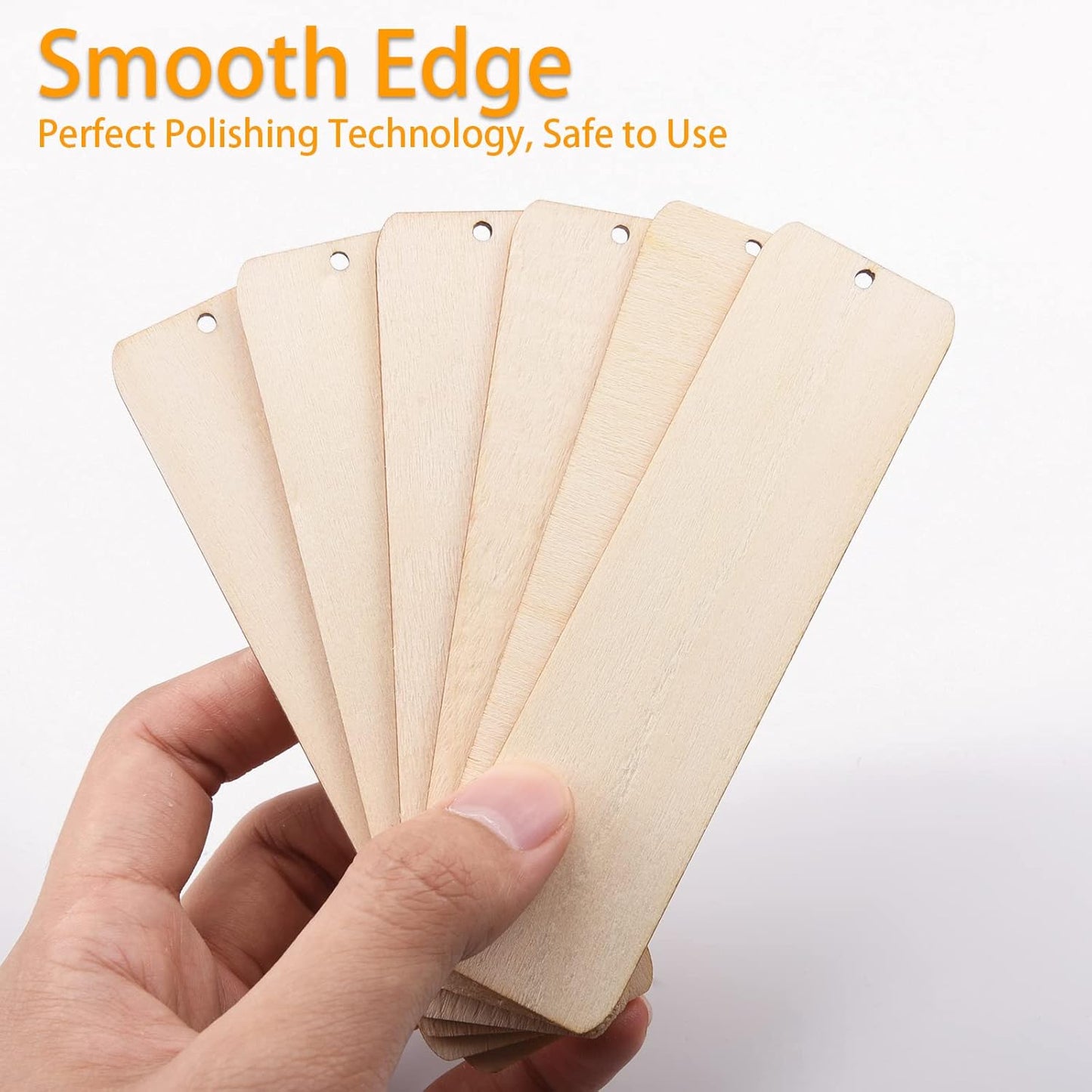 100-Piece Set of Unfinished Wooden Bookmarks with Holes and Colorful Tassels for DIY Crafts, Weddings, and Birthdays