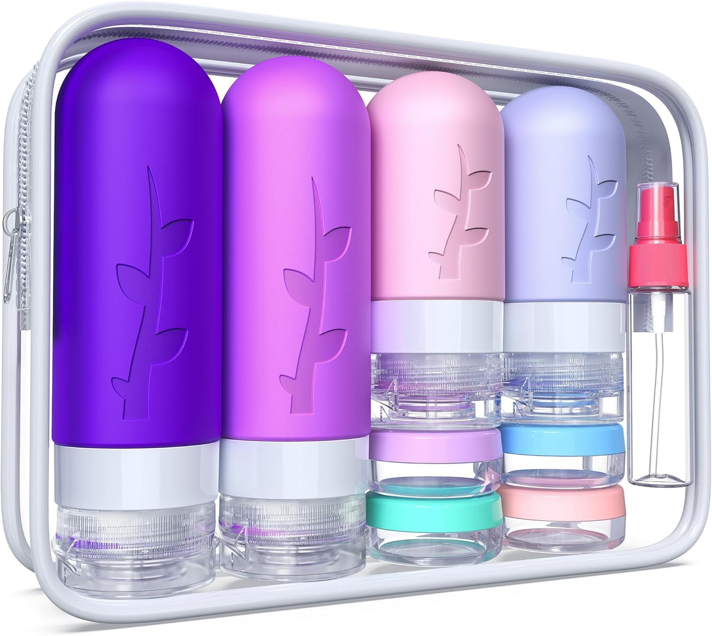 18-Pack TSA Approved Travel Bottles Set for Toiletries - Leakproof and Refillable Silicone Containers for Travel Essentials