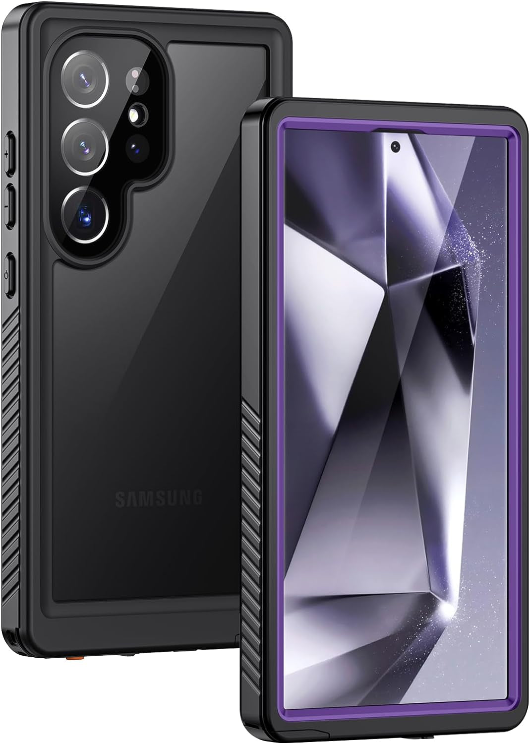 Samsung Galaxy S24 Ultra Case - IP68 Waterproof, Dustproof, Shockproof Protection with Built-In Lens - Screen Protector (Black)