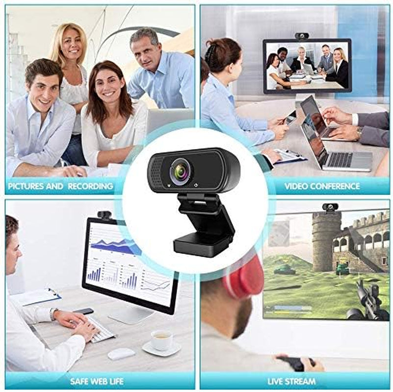 1080P HD Webcam with Stereo Microphone for Video Conferencing, Streaming, and Gaming - 110 Degree Wide Angle USB Camera