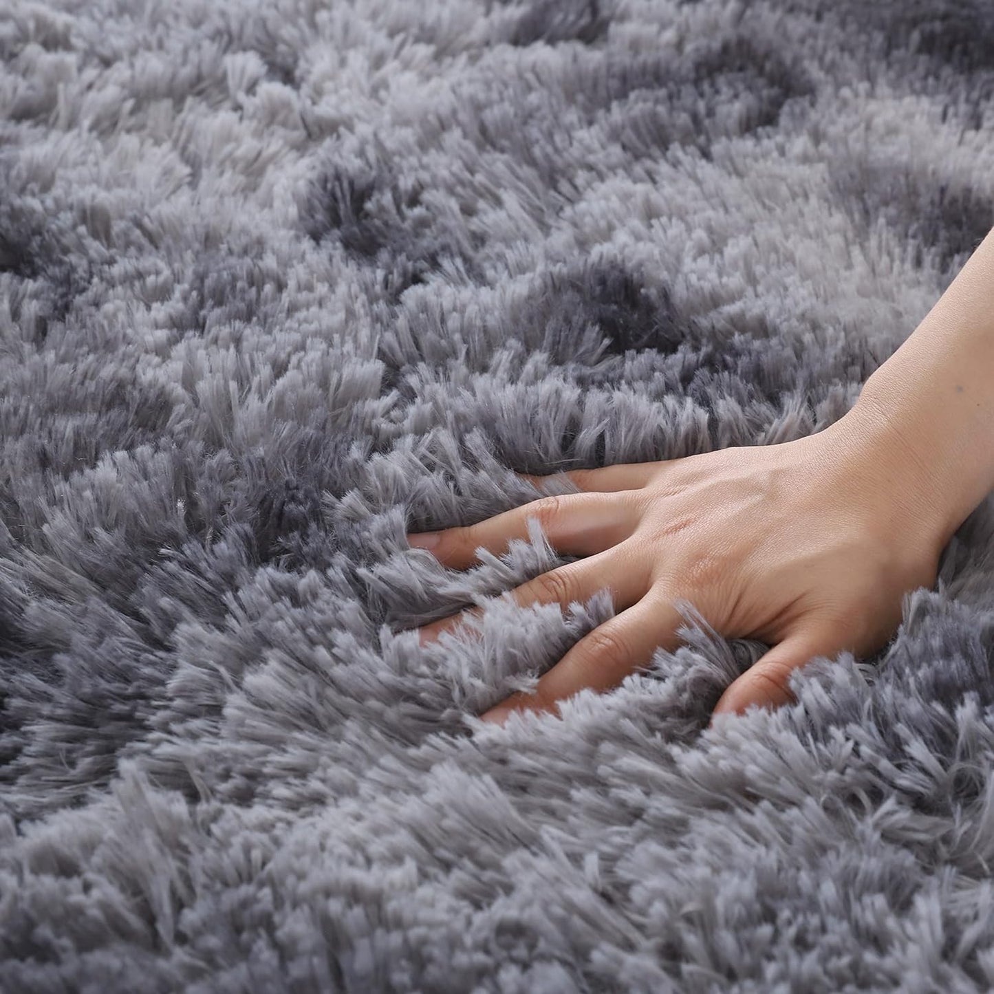 Ultra Soft Modern Shaggy Area Rug for Bedroom and Living Room - Fluffy Throw Carpet for Kids' Rooms (4x6 Feet, Dark Gray)