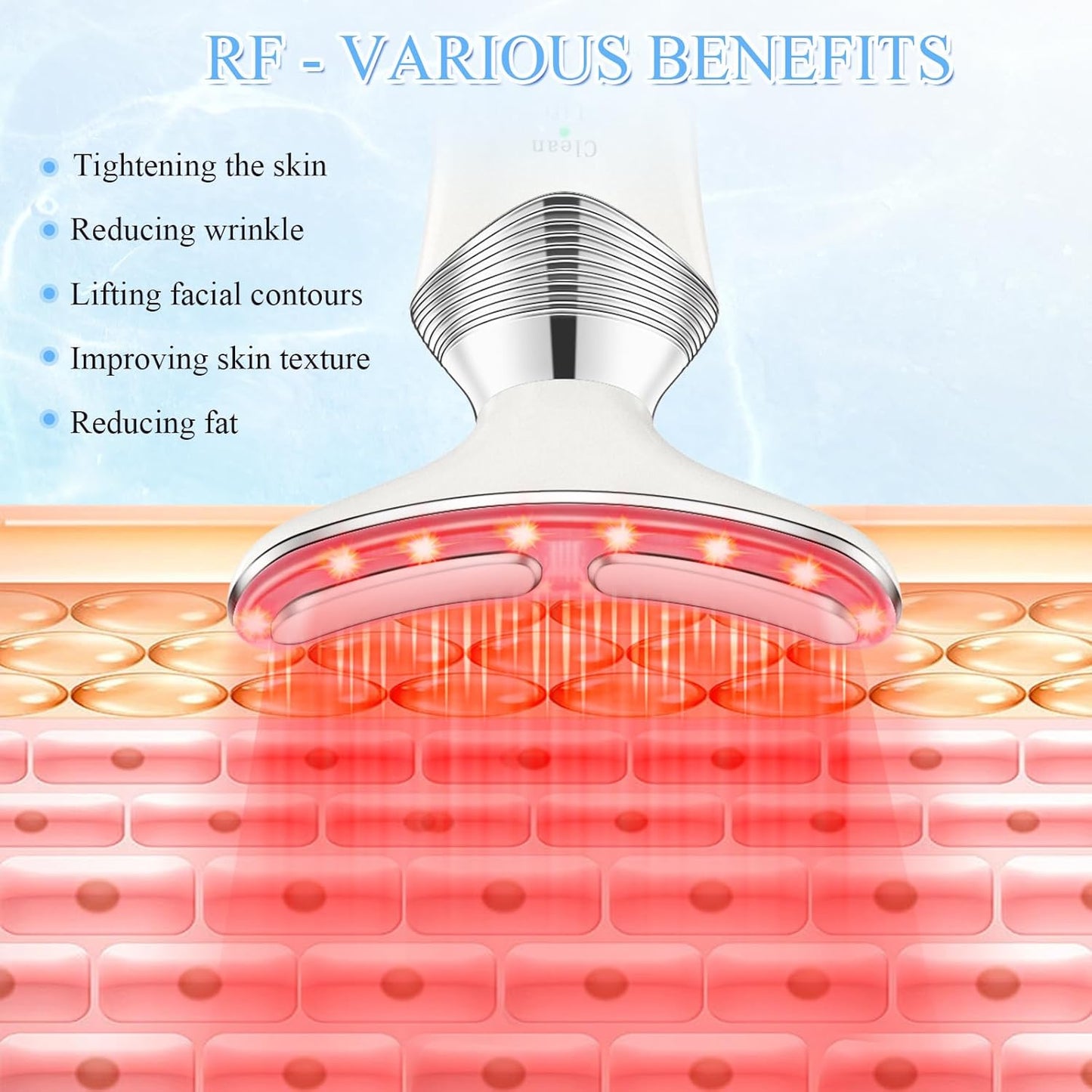 4-in-1 Red Light Therapy Device for Face and Neck with Multi-Color LED for Skin Rejuvenation and Massage