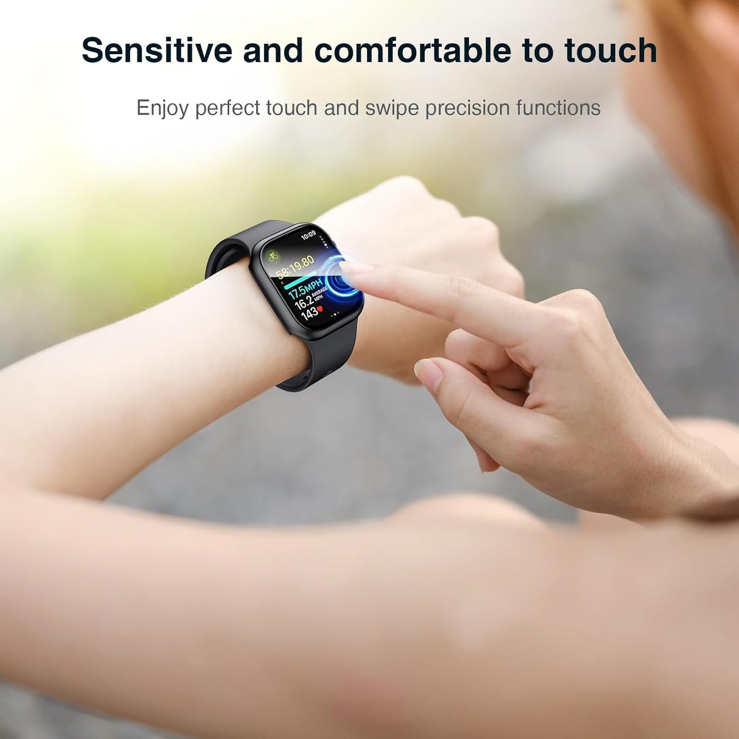 2-Pack Premium Hard PC Case with Tempered Glass Screen Protector for Apple Watch Series 10 (46mm) - Touch Sensitive, HD Ultra-Thin, Full Protective Cover in Black