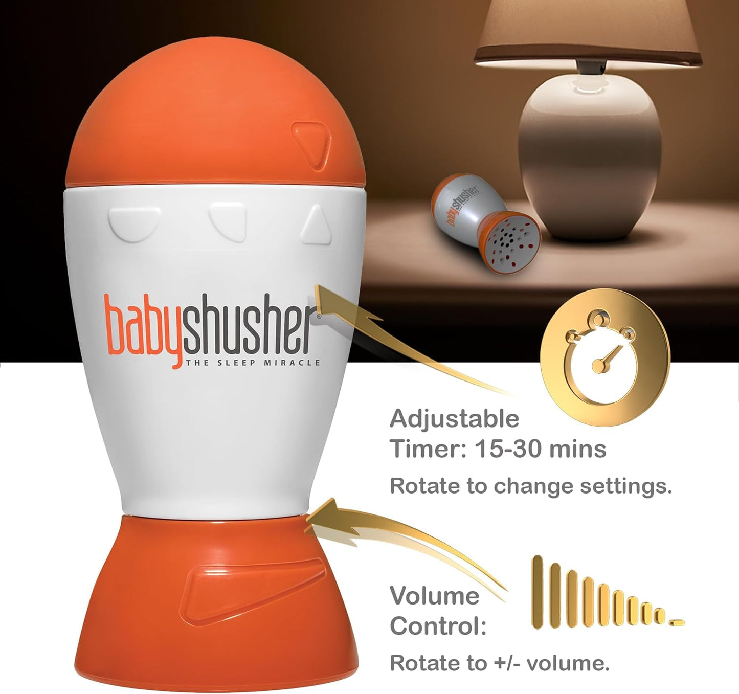 Portable Sound Machine - Sleep Soother Human Sound, Stroller Attachment