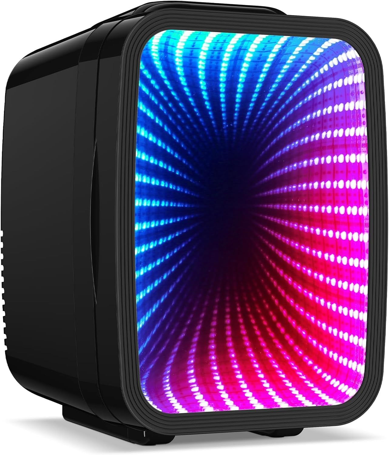 4-Liter Portable Mini Fridge with Dimmable LED Light - Thermoelectric Cooler and Warmer for Bedroom, Office, Gaming Room, and Car (Black)