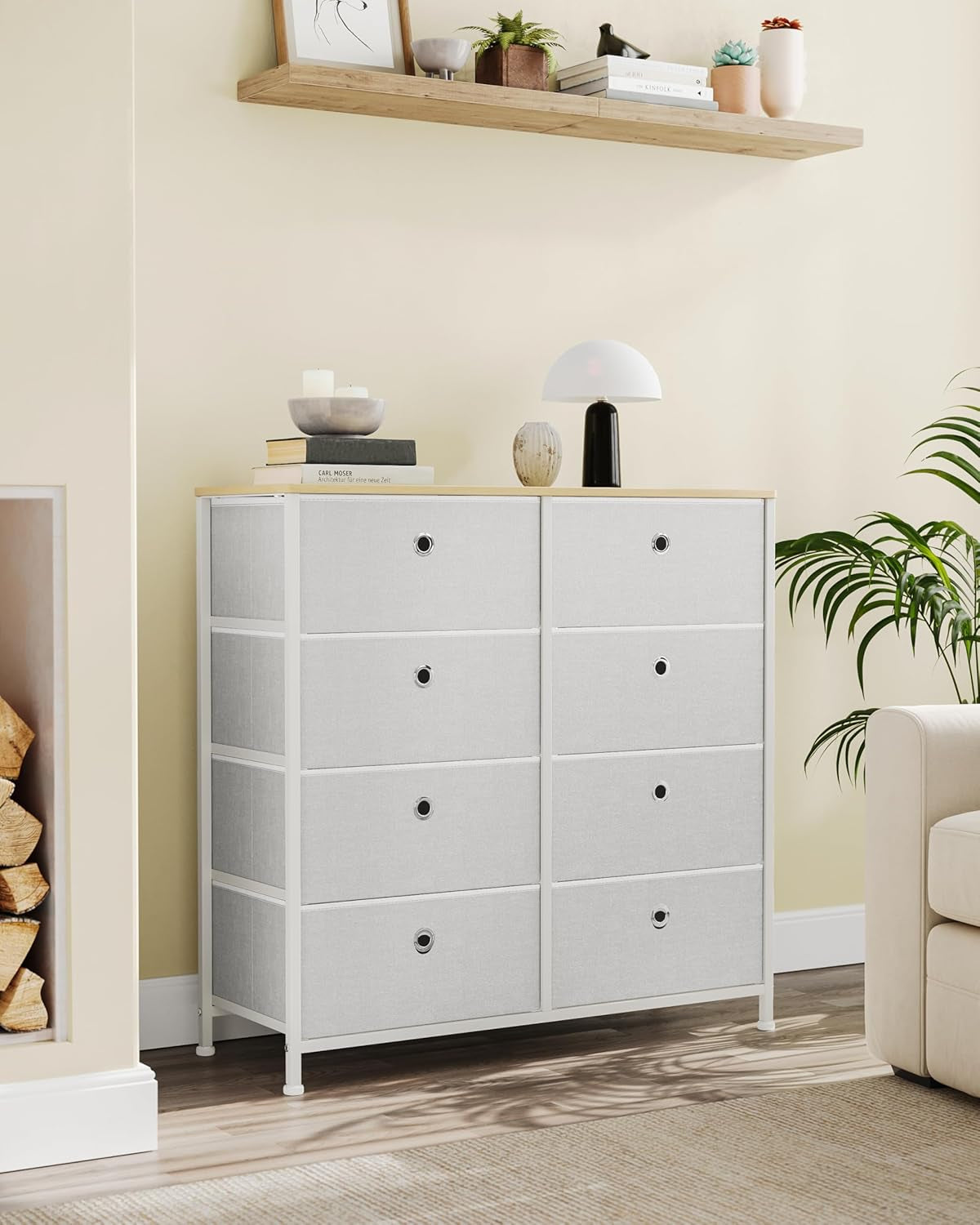 Storage Dresser with Eight Fabric Drawers for Closet Organization