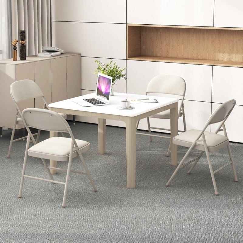 Set of 6 Foldable Chairs with Padded Seats and Fabric-Covered Backrests