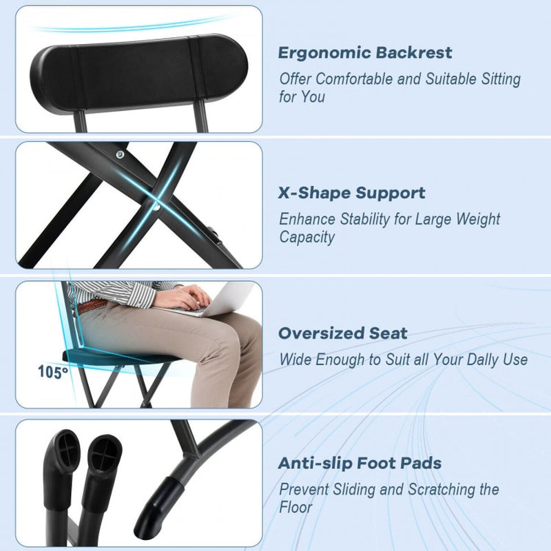 Outdoor Folding Chair Set - 2 Pieces with Durable Frame and Ergonomic Backrest