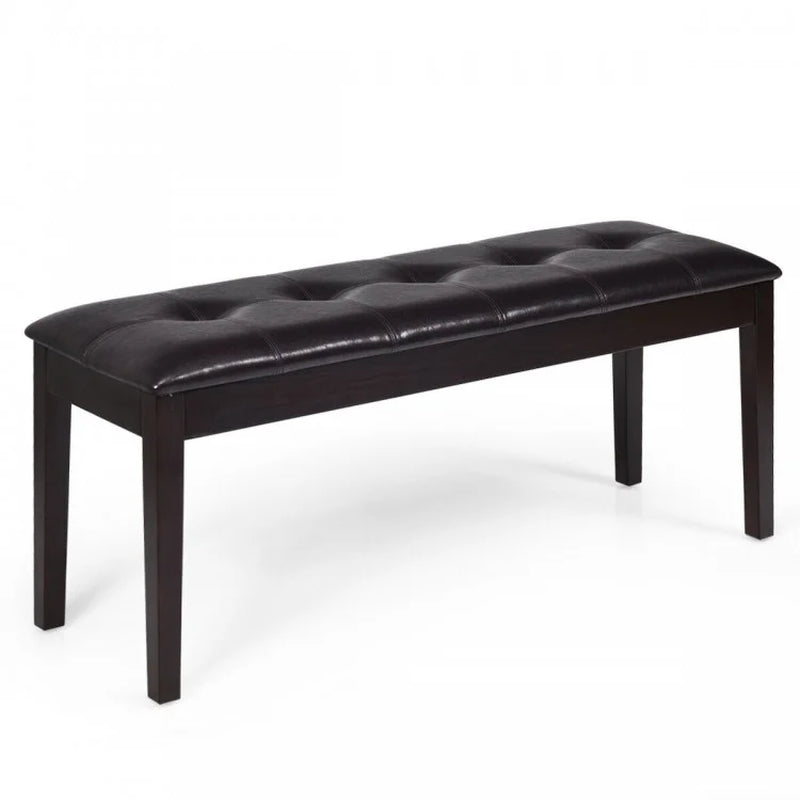 Upholstered PU Leather Dining Room Bench in Traditional Style