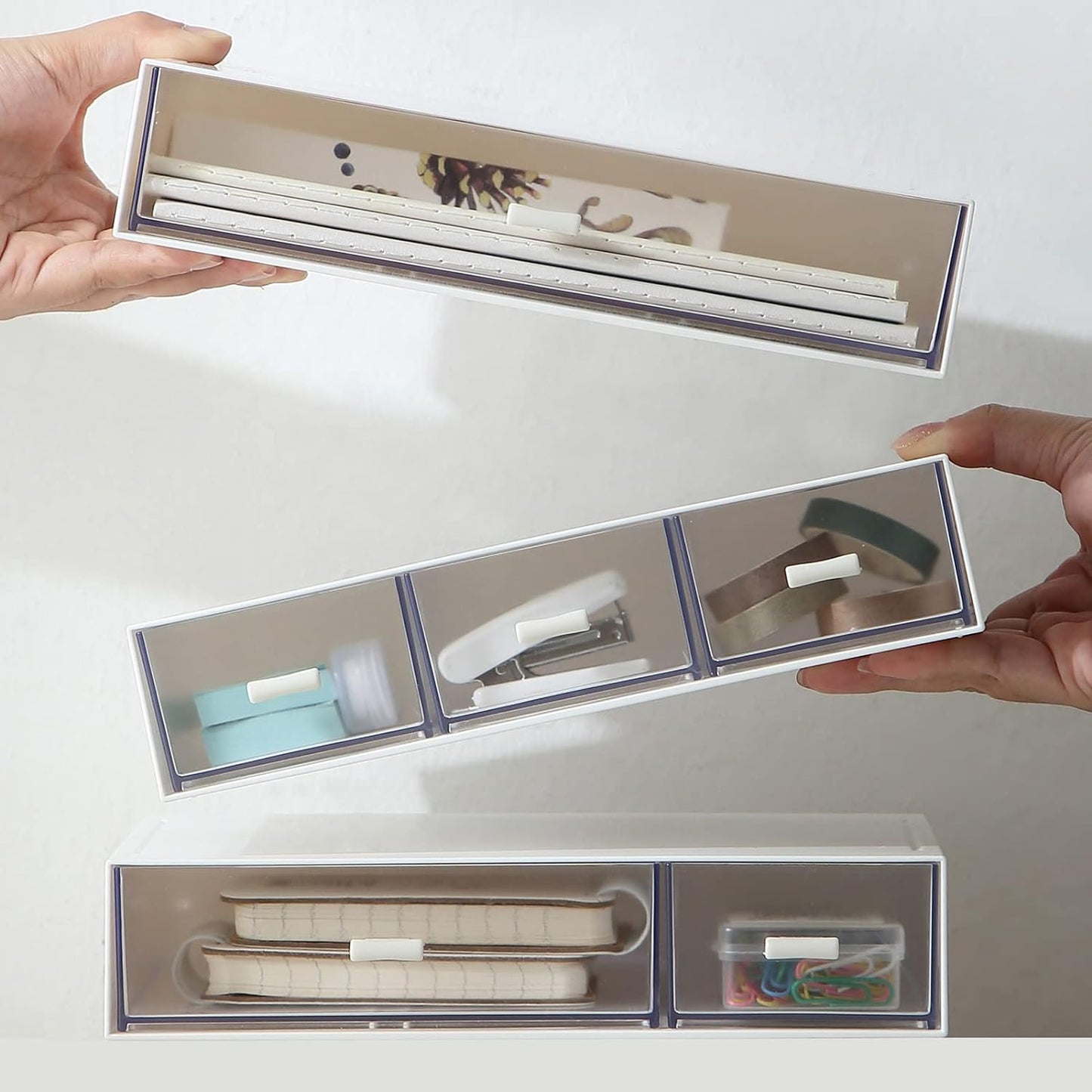 Sophisticated 6-Drawer Desk Organizer for Makeup and Cosmetic Storage for Bathroom and Desktop Organization (White)